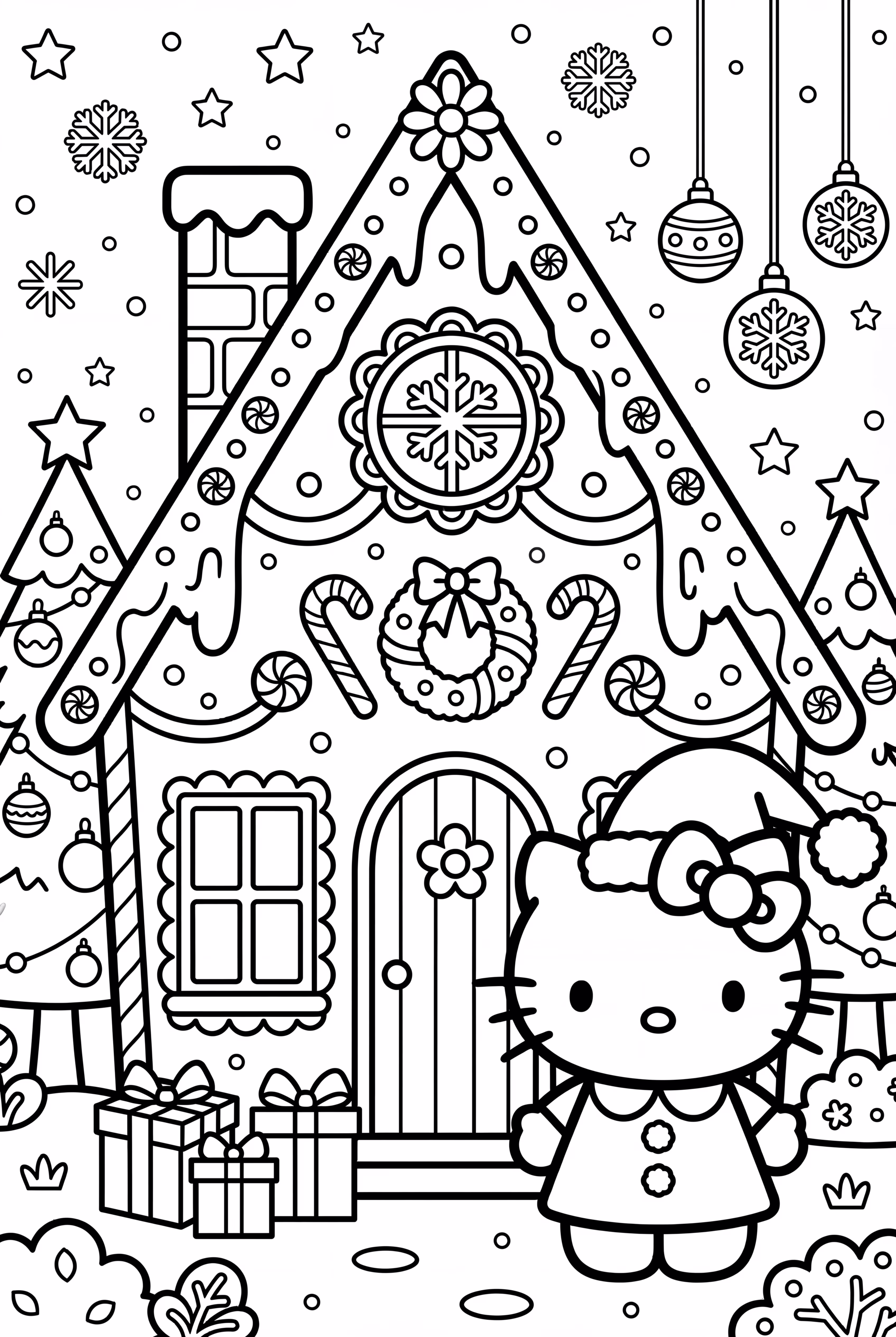 정교한 헬로키티 진저브레드 하우스