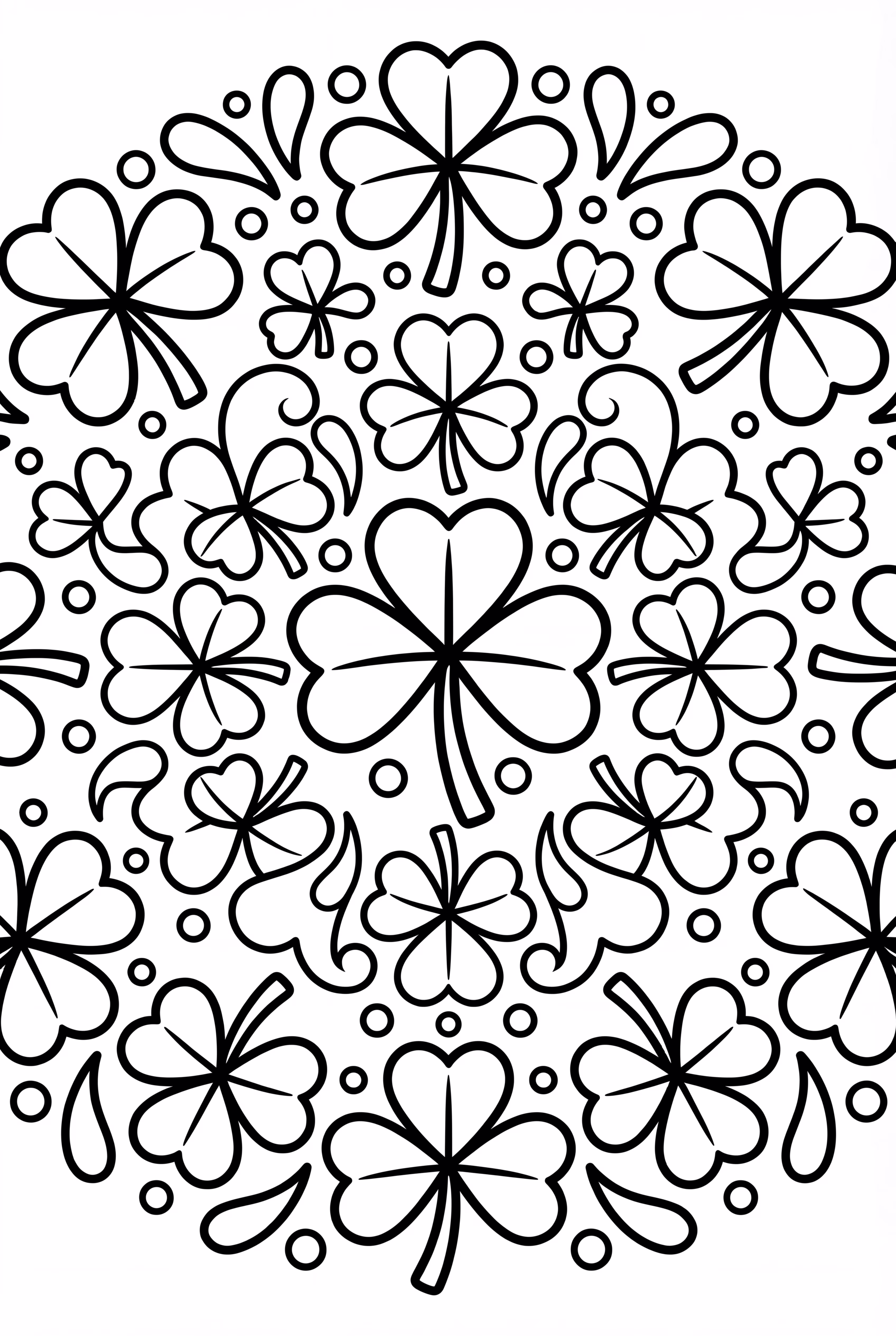 由三叶草组成的详细曼陀罗