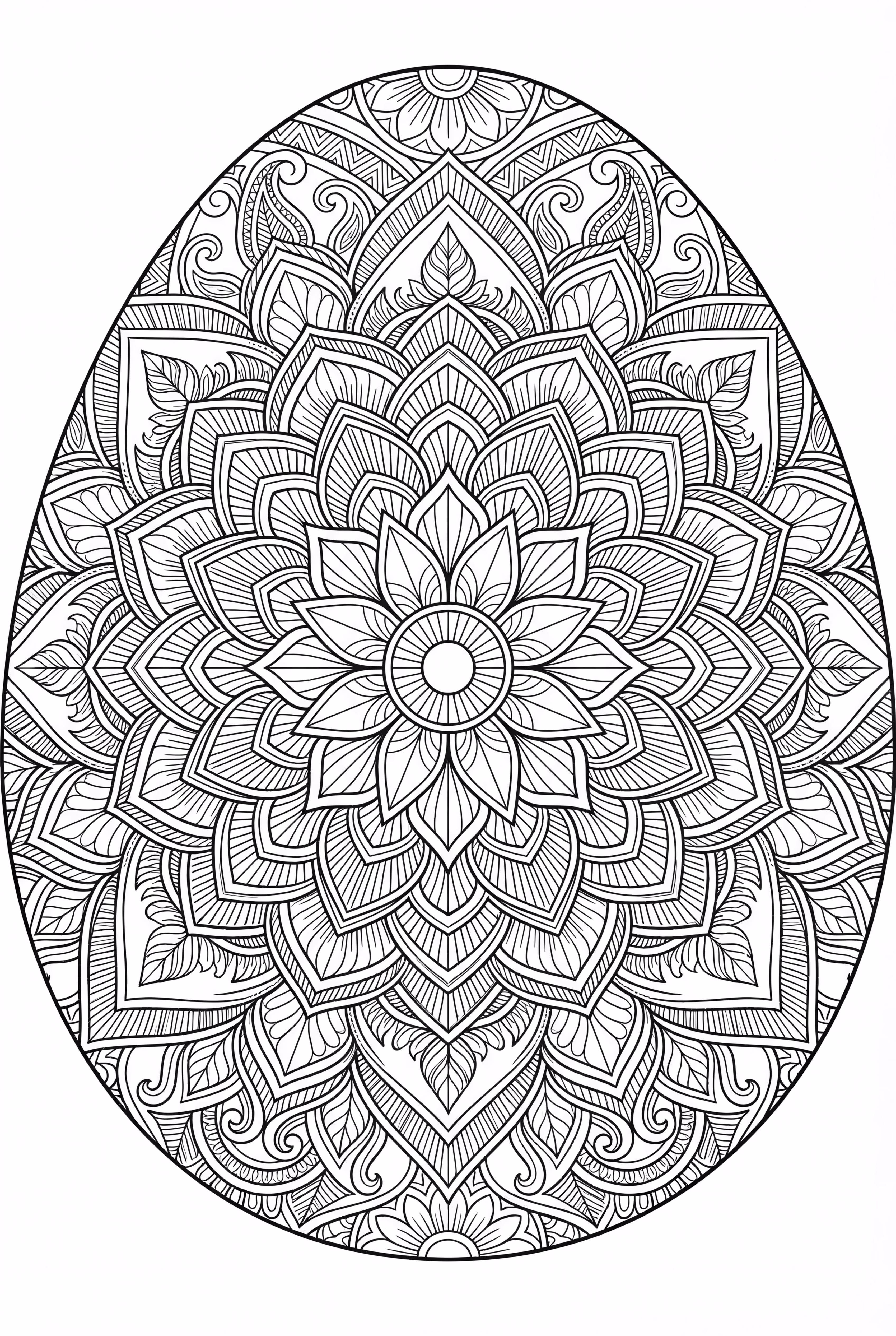 一个蛋形详尽的曼陀罗图案