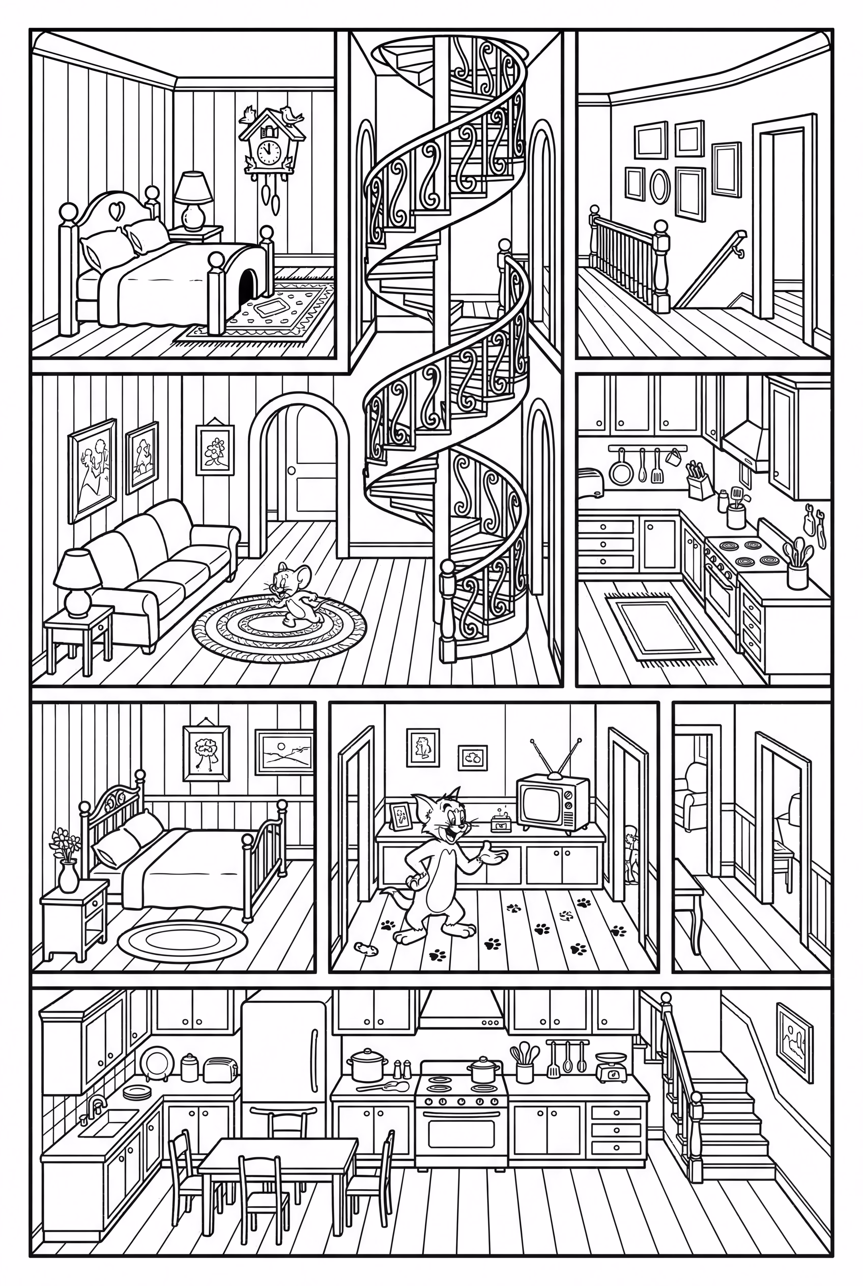 A Detailed Map Of Tom And Jerry's House