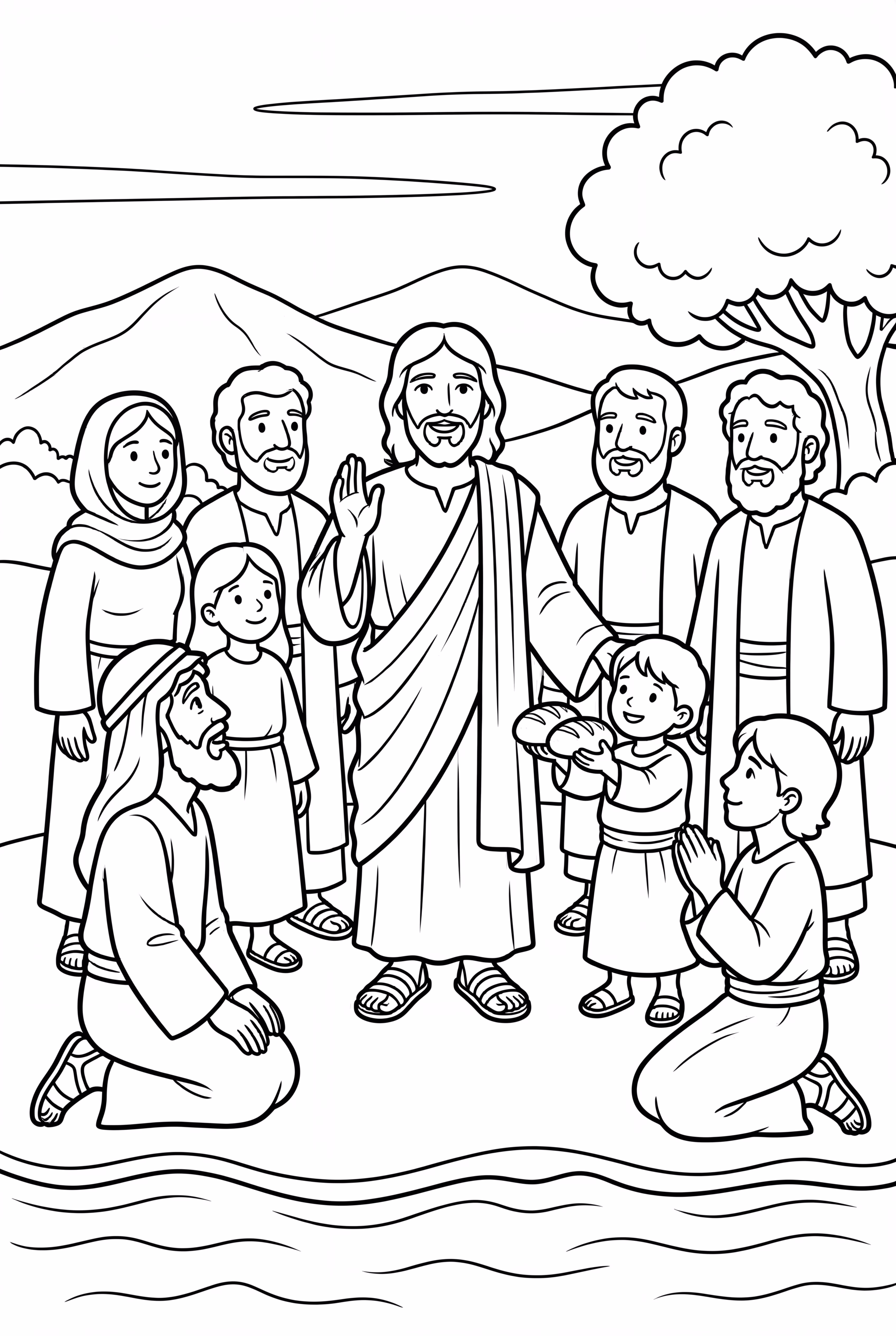 A Detailed Scene Of The Miracles Of Jesus