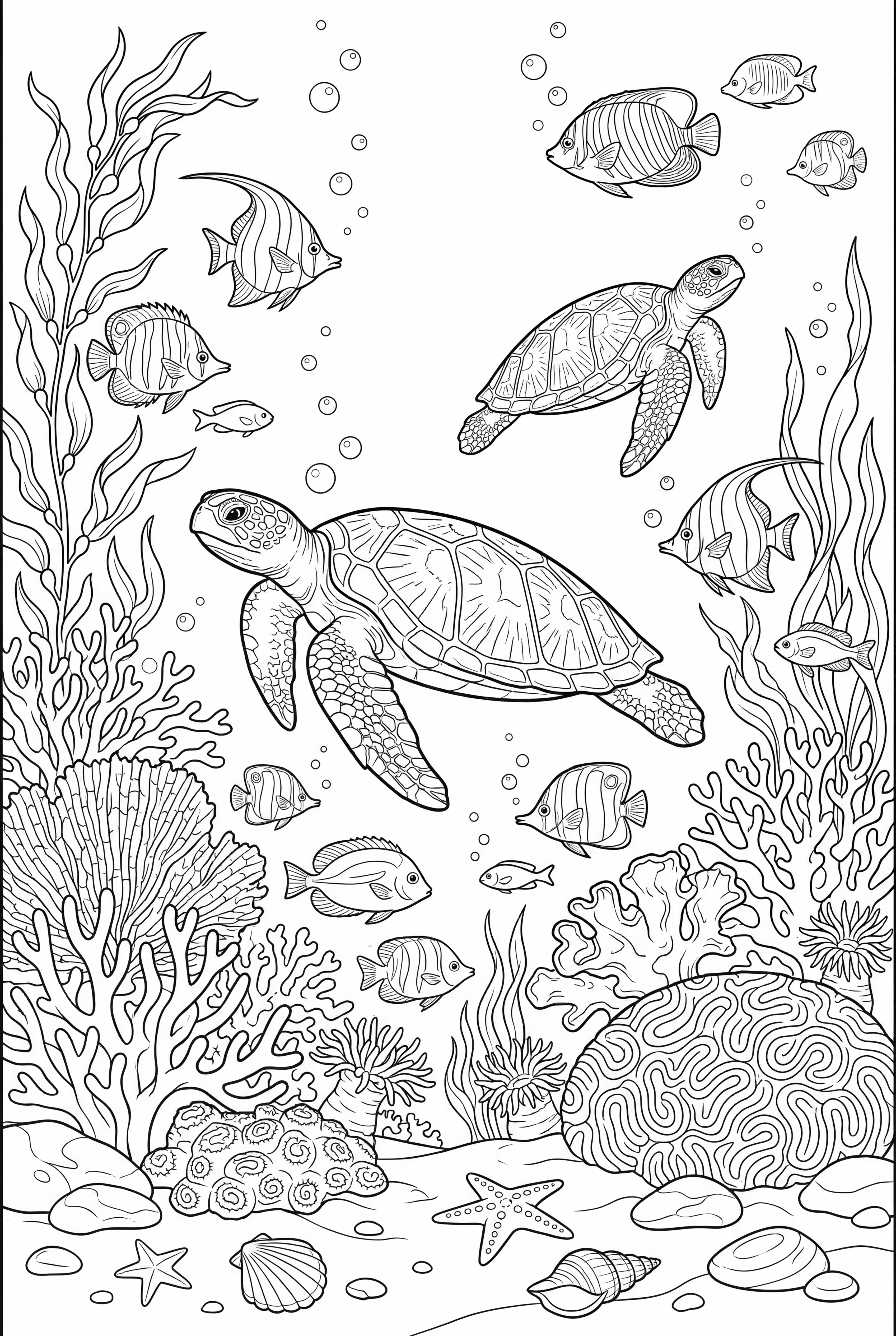 Un récif corallien sous-marin détaillé en été