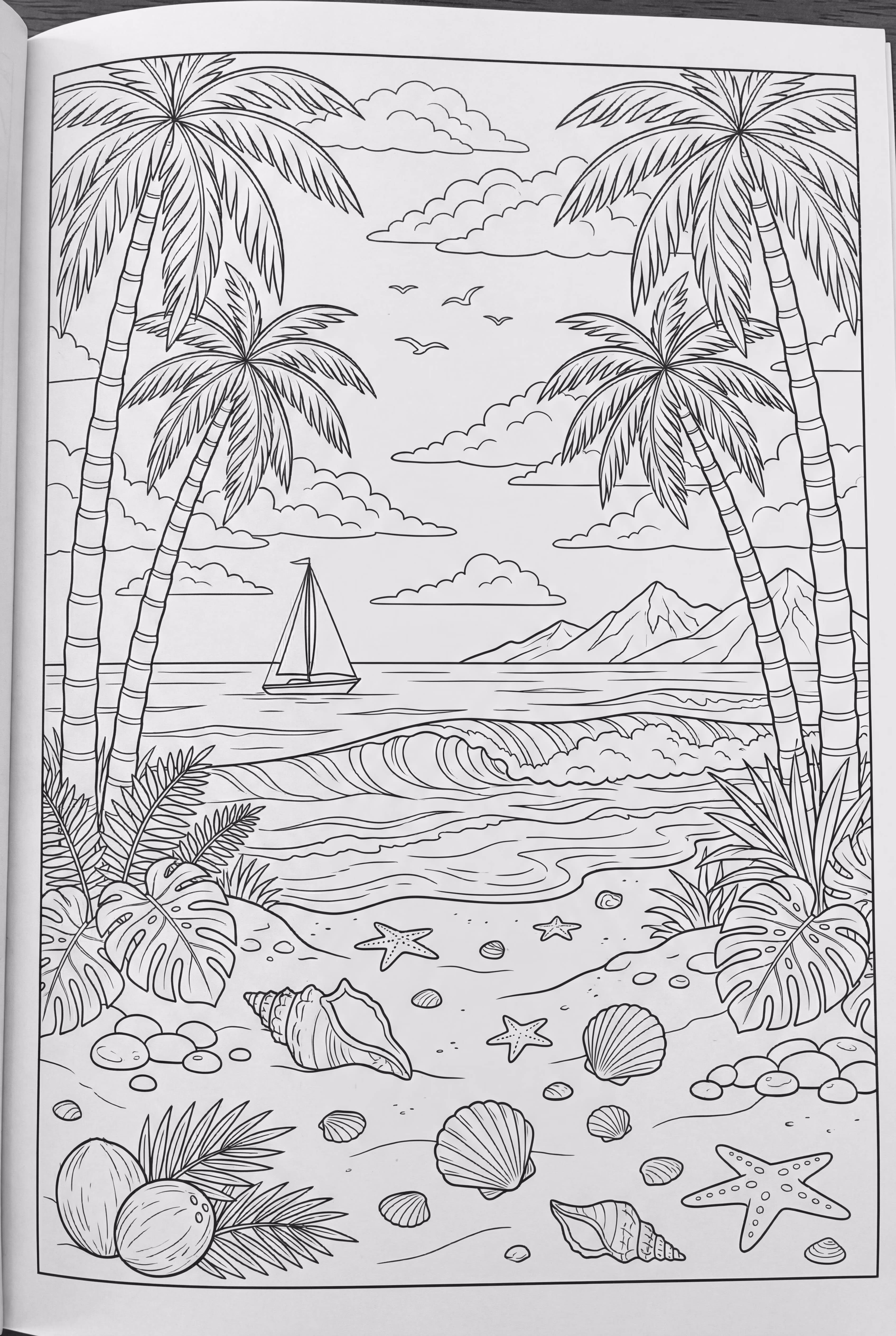 A Detailed Tropical Summer Island Landscape