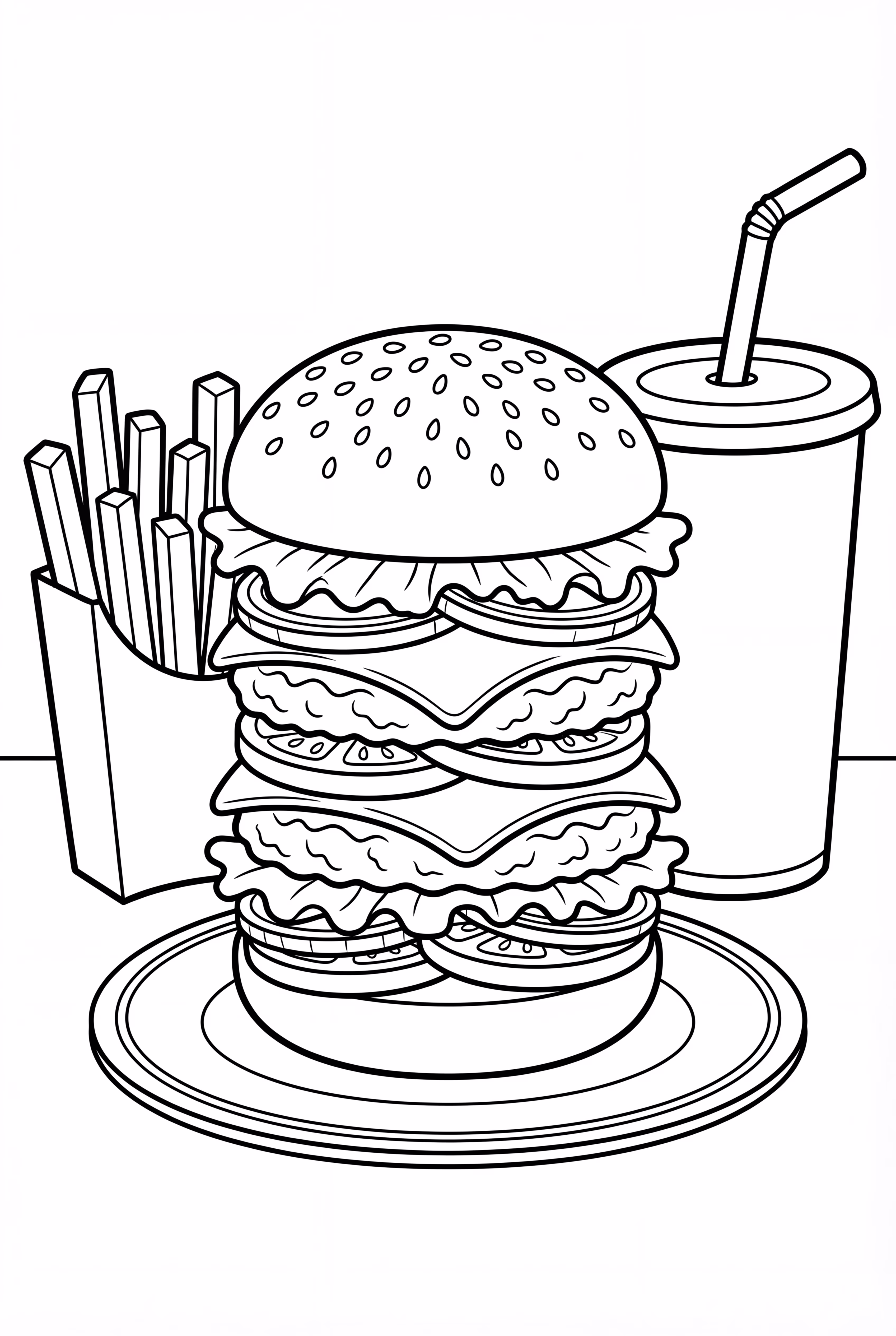 A Double Decker Hamburger