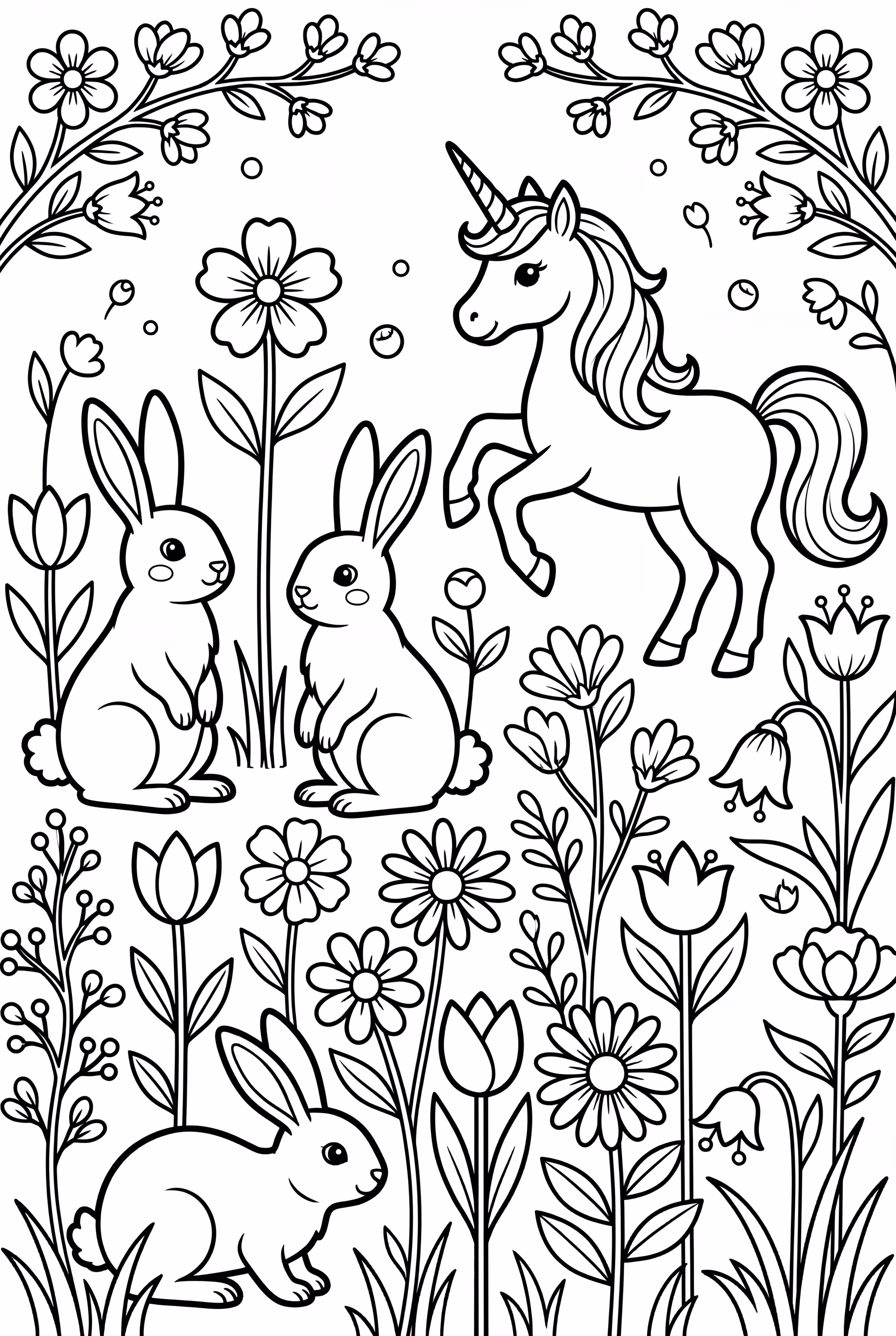 兔子和独角兽的梦幻花园