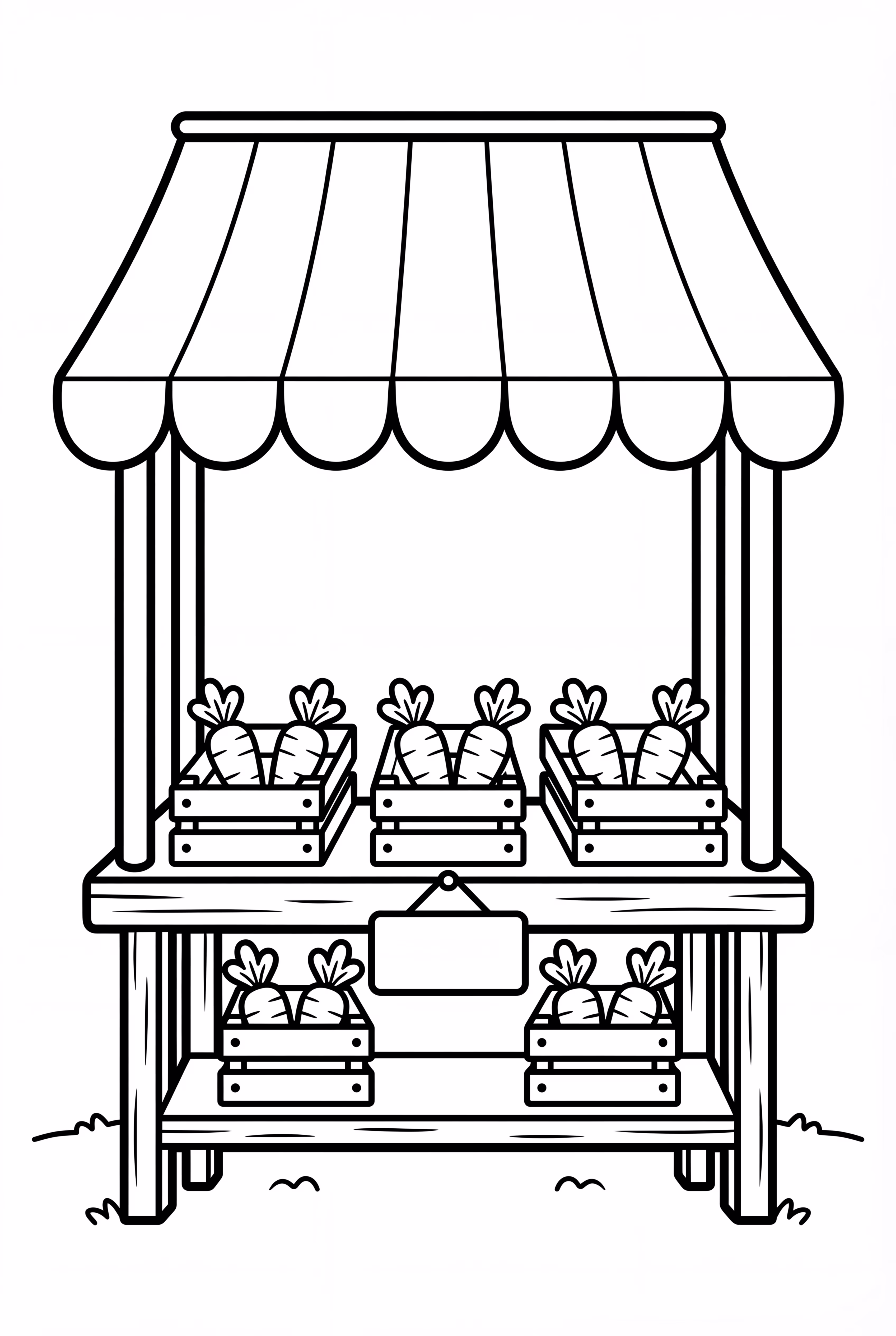 A Farmer's Market Stall With Crates Of Carrots