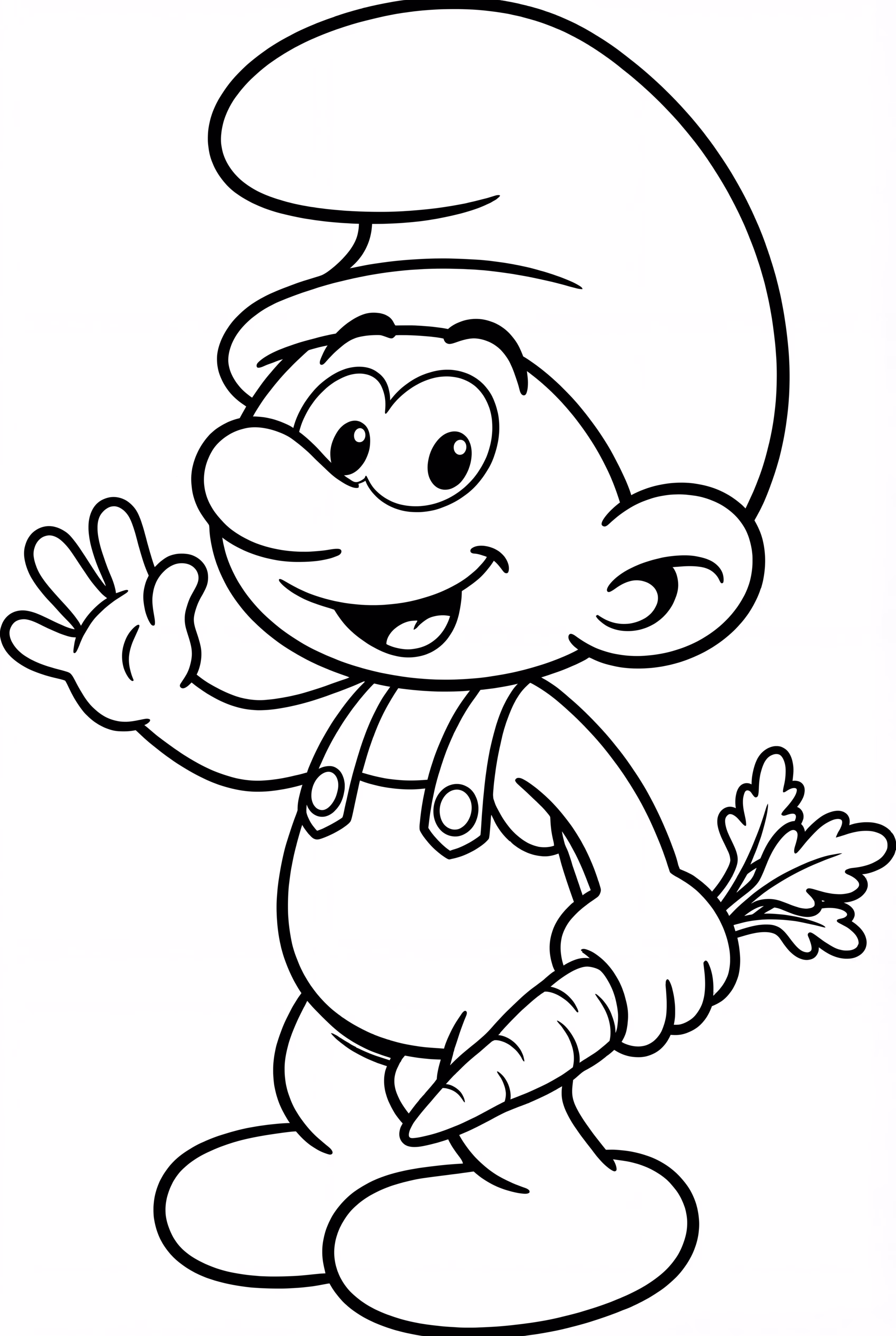 A Farmer Smurf Holding A Carrot