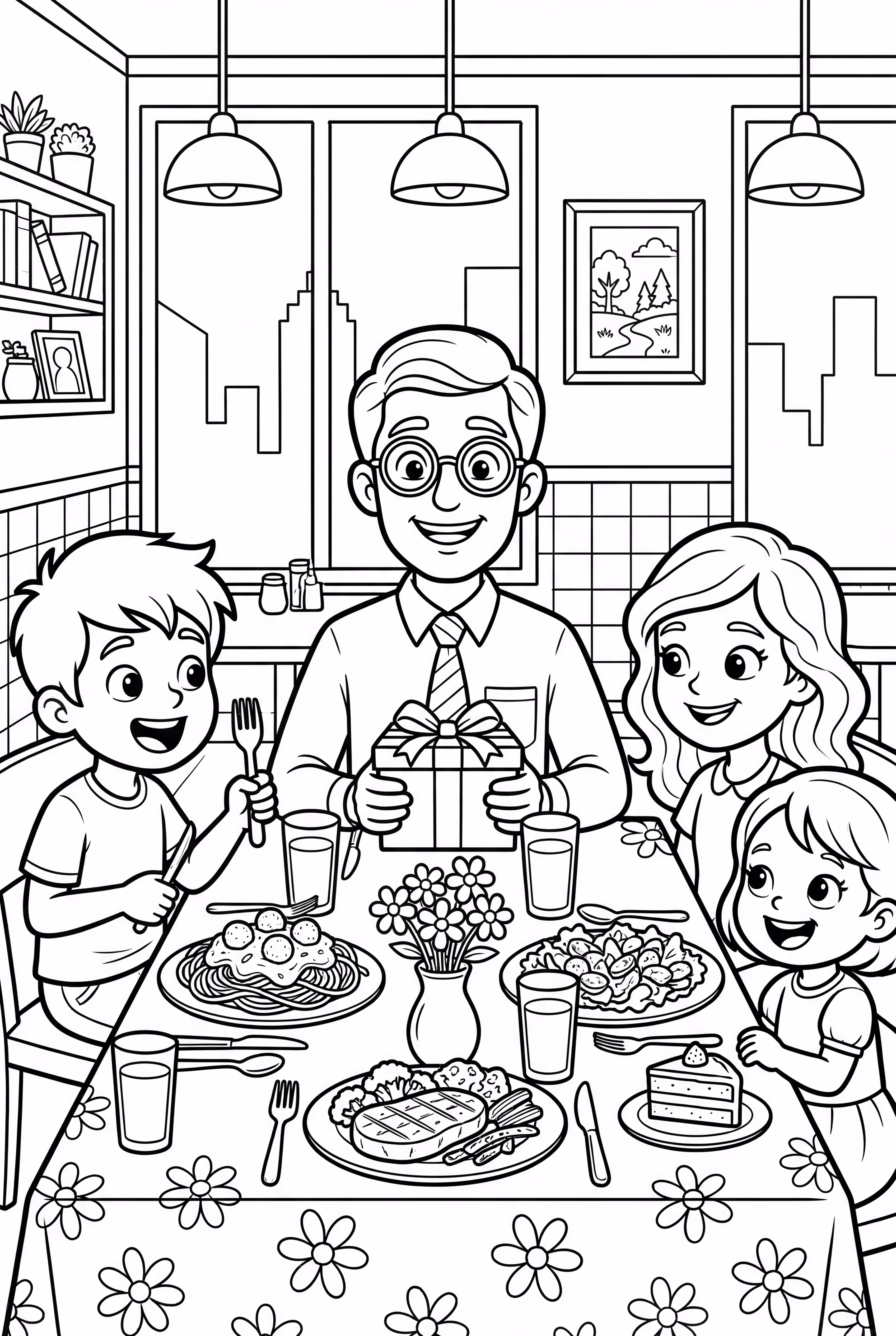 A Fathers Day Dinner At A Restaurant