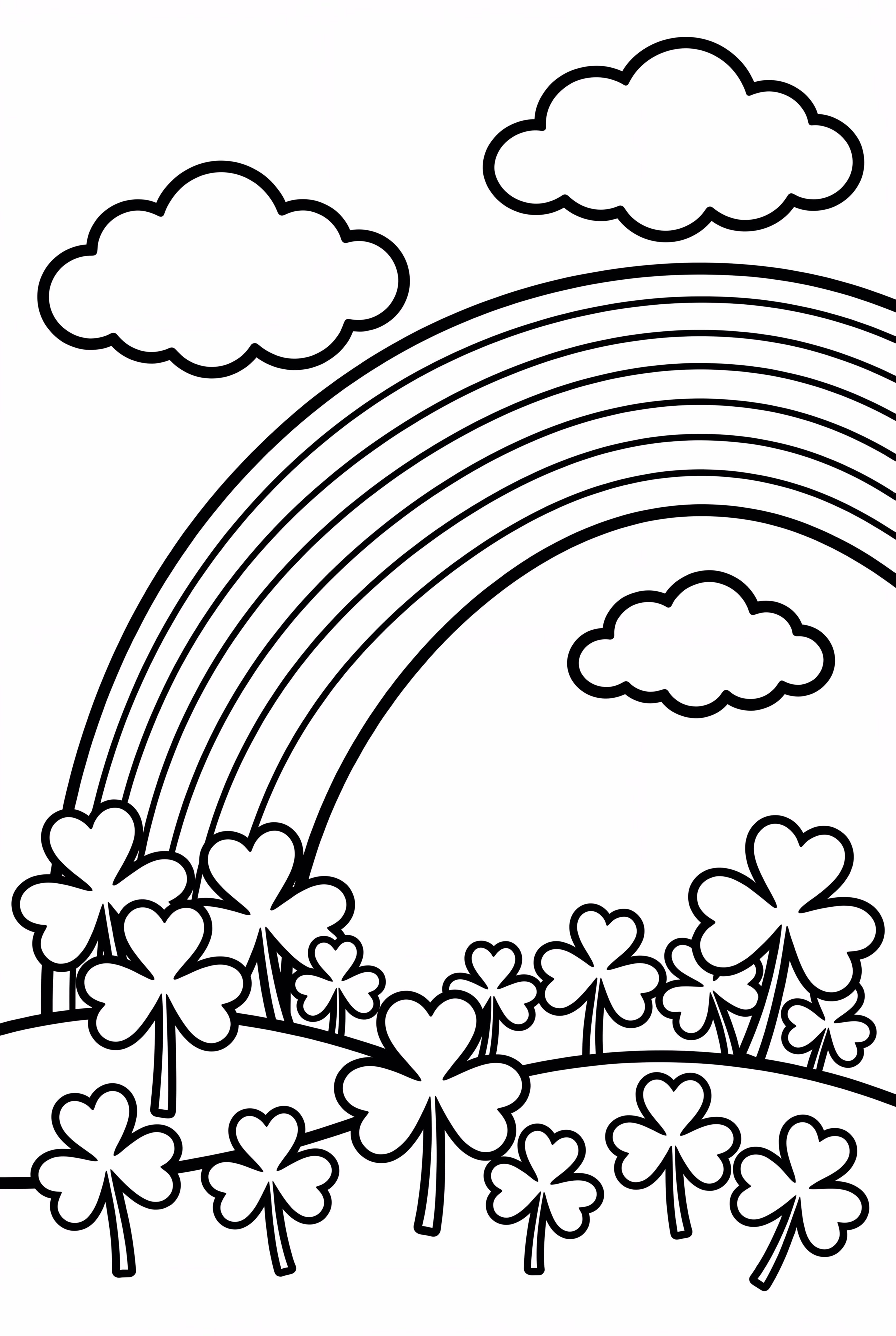 무지개 아래 클로버 밭