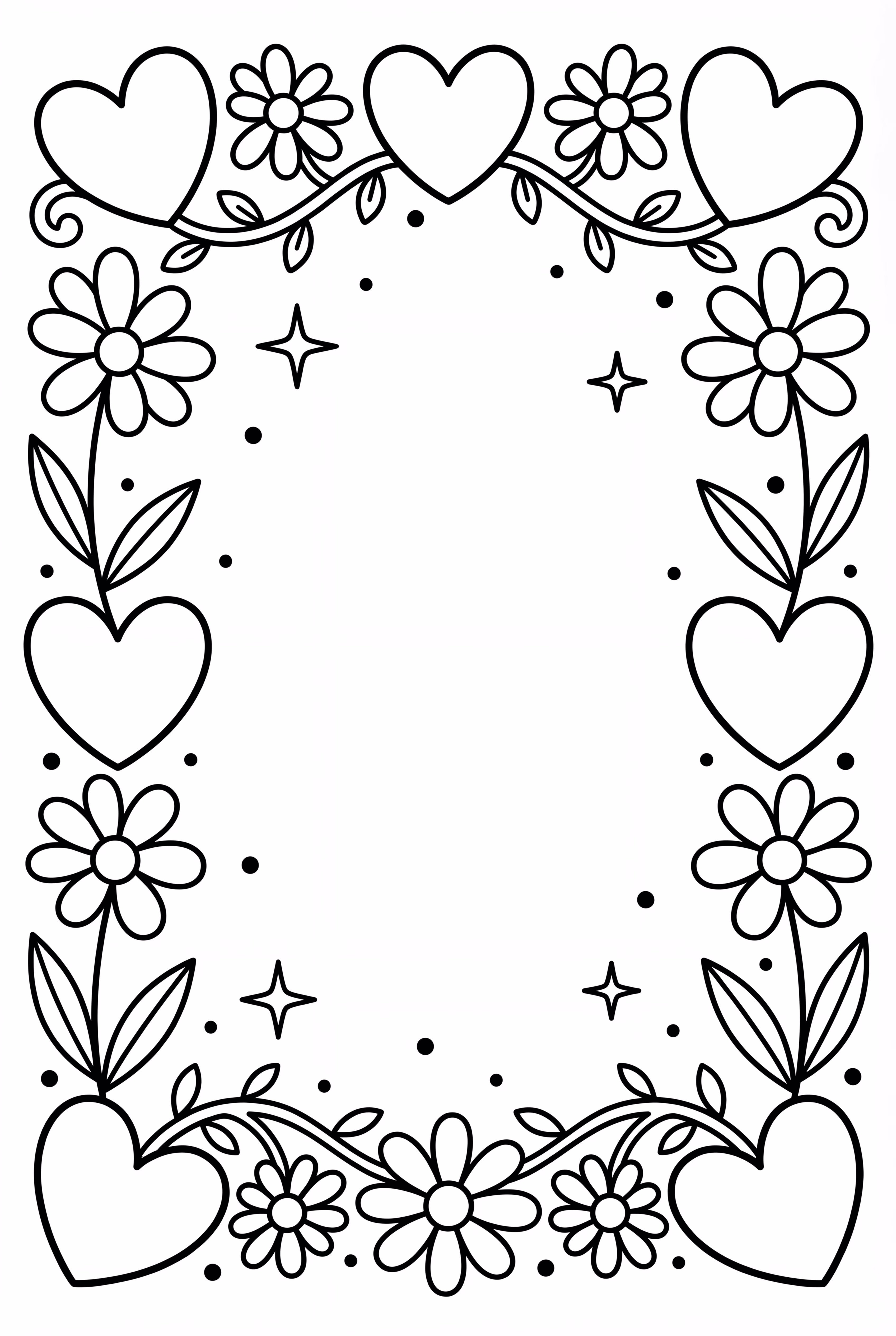A Frame Made Of Hearts and Flowers
