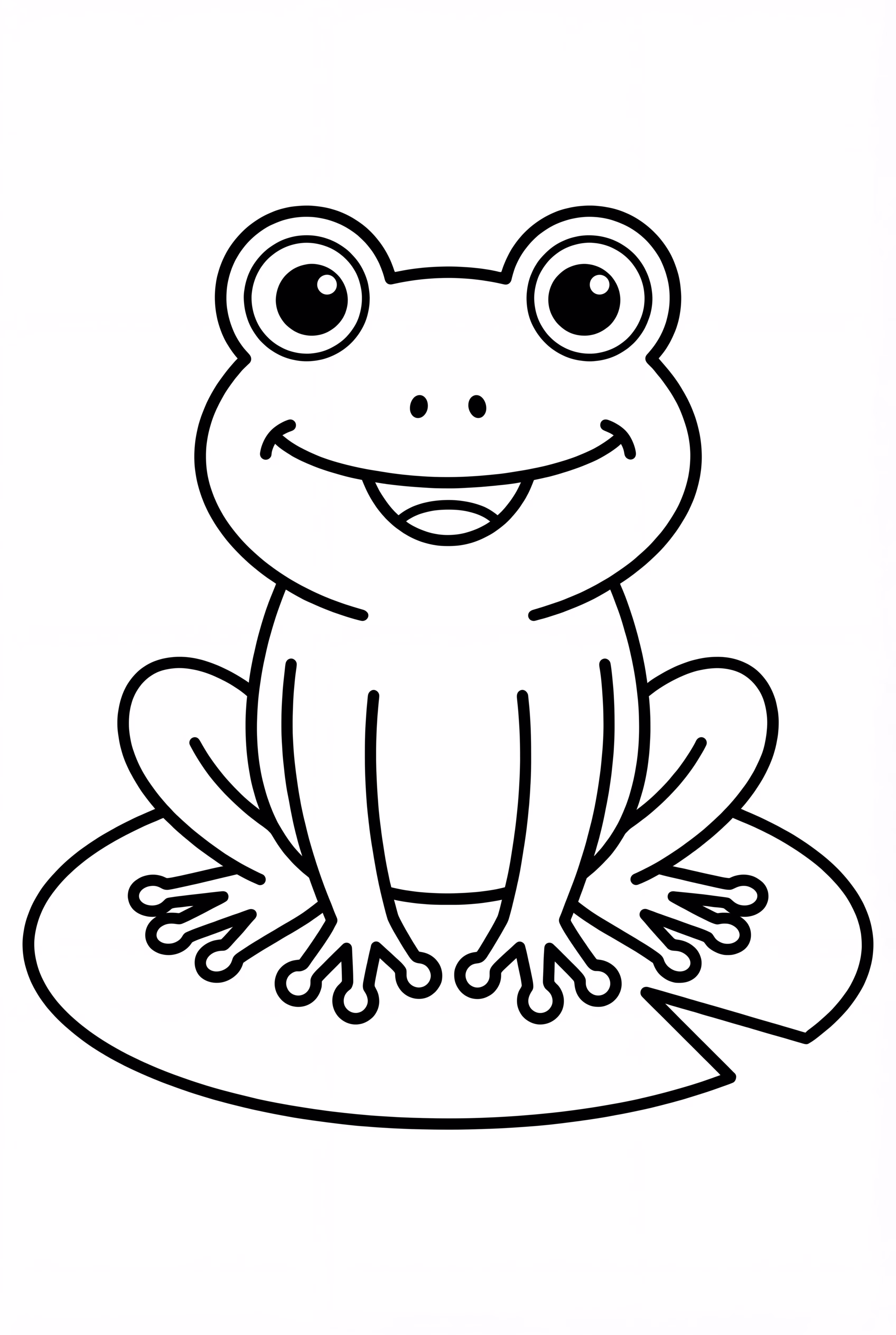 Una rana en una hoja de lirio de primavera