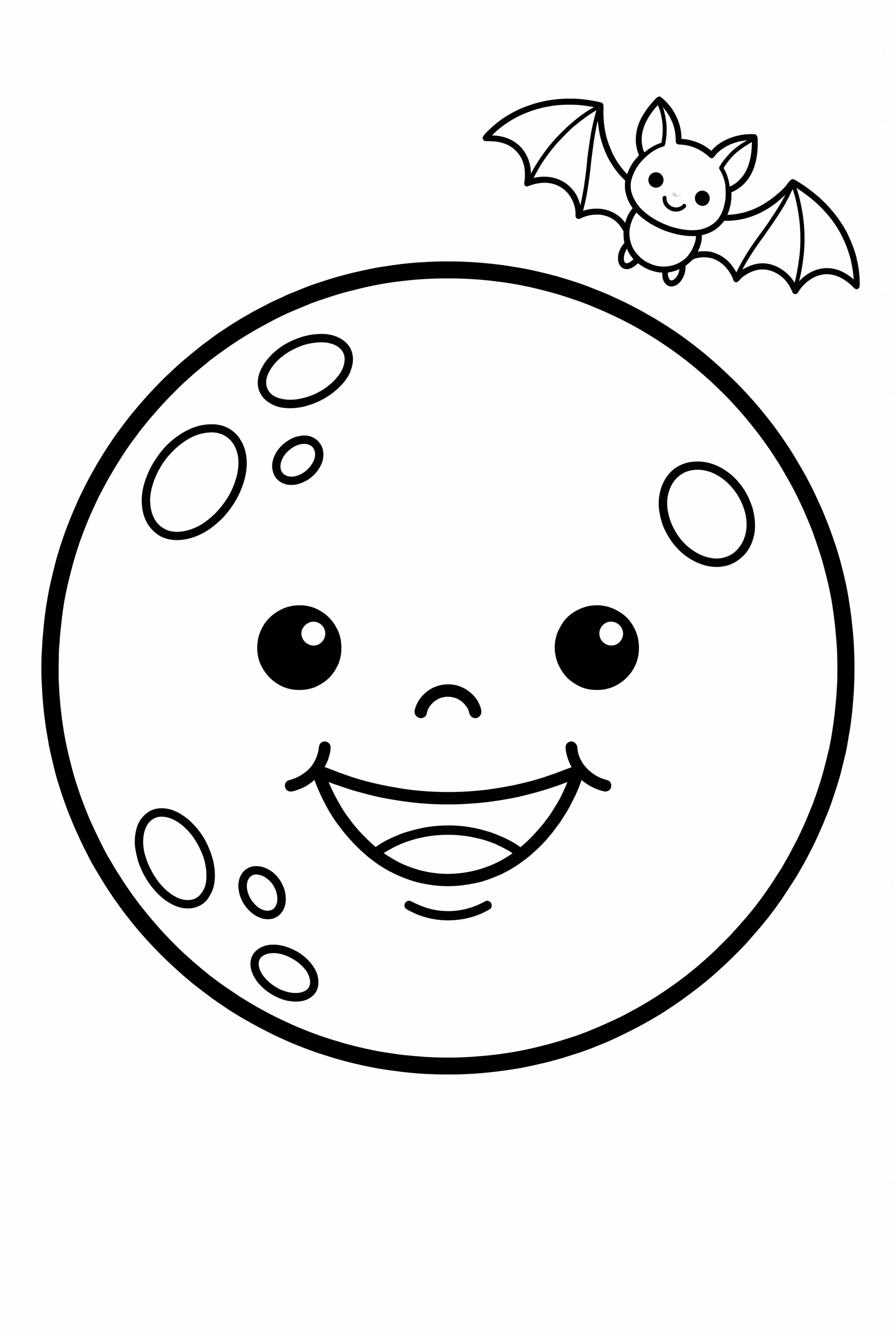 2025年萬聖節月亮與蝙蝠