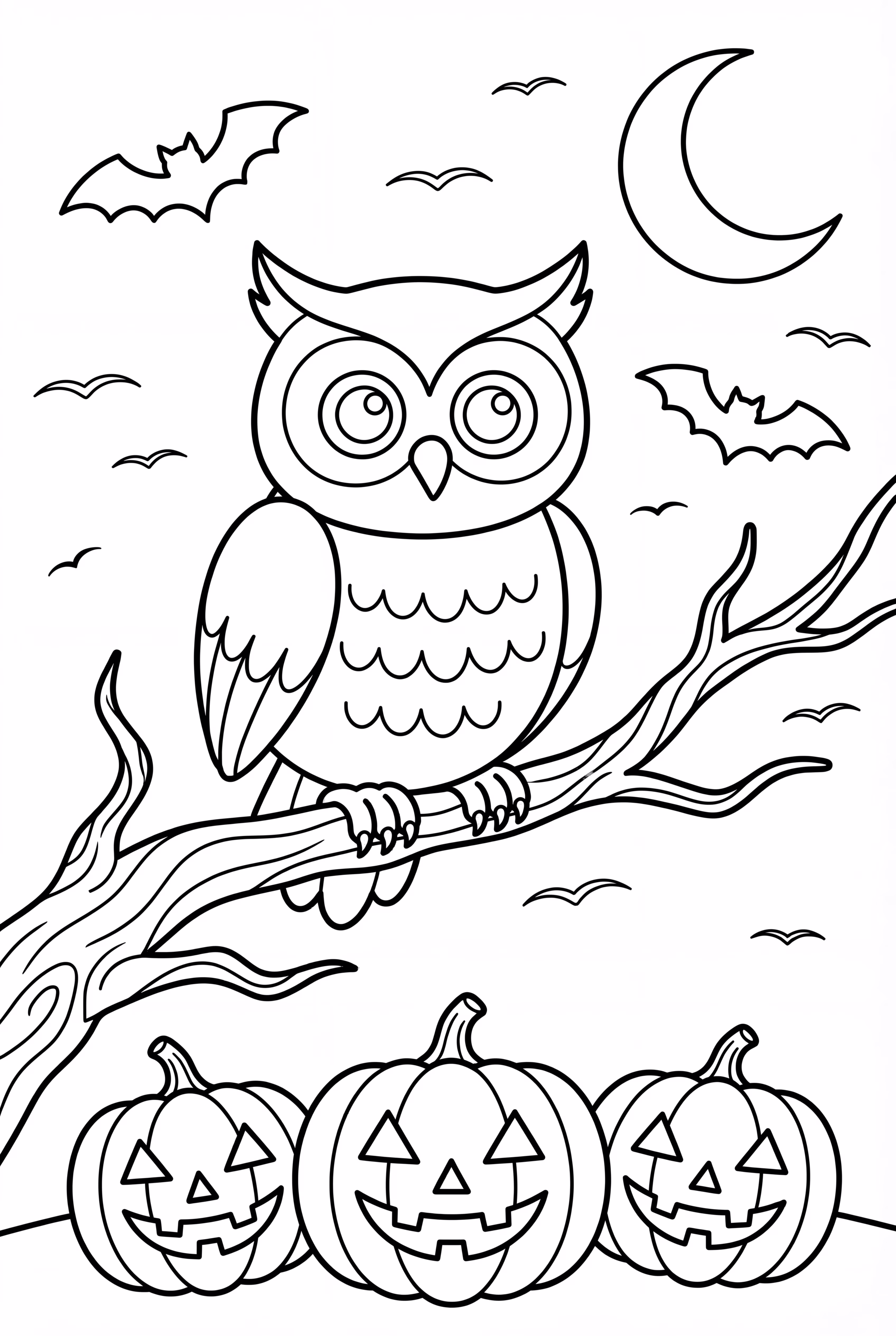 A Halloween 2025 Owl on a Spooky Branch