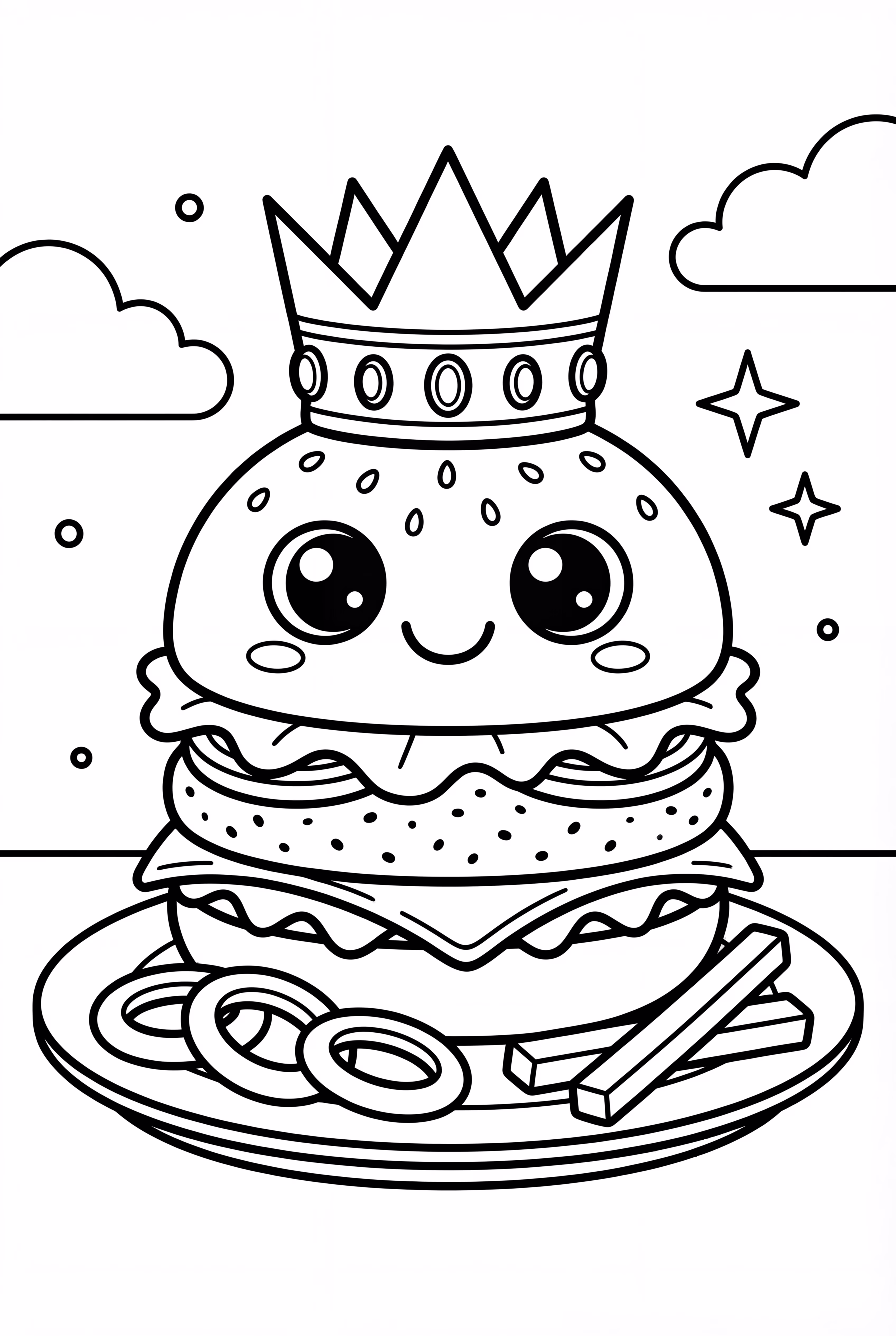A Hamburger King With A Crown