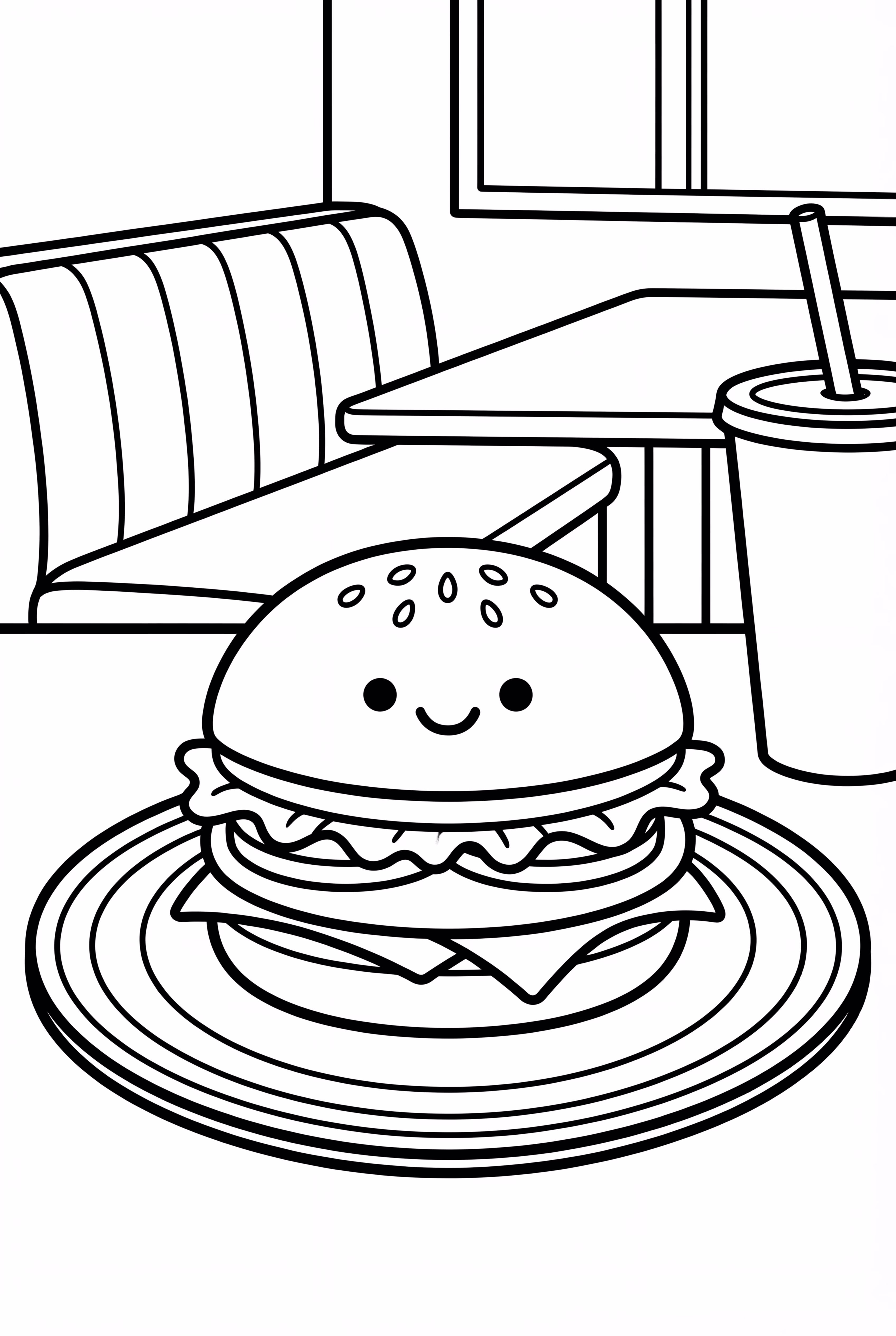 식당에서 접시 위에 햄버거