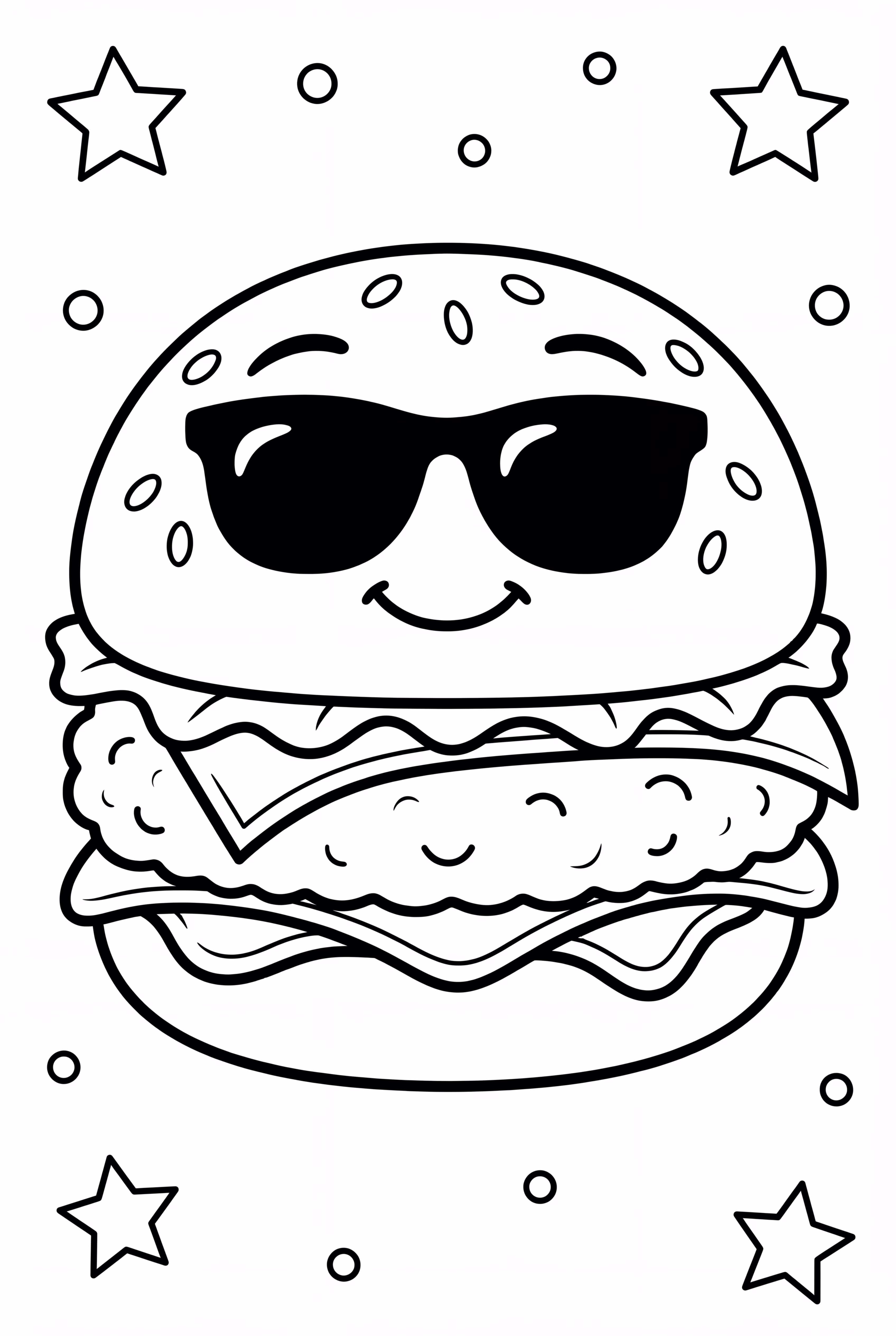 멋진 선글라스를 쓴 햄버거