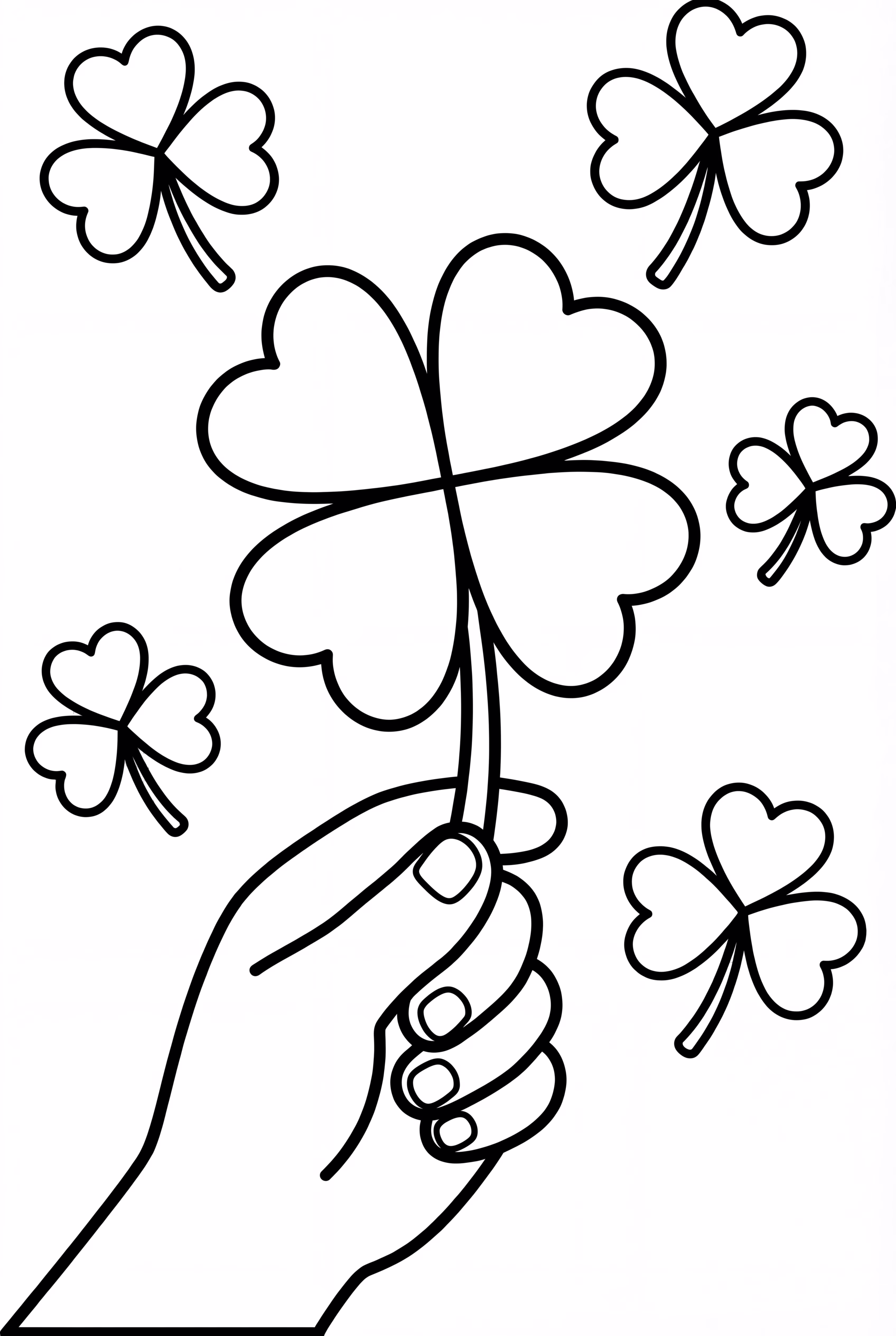 幸運のクローバーを持つ手