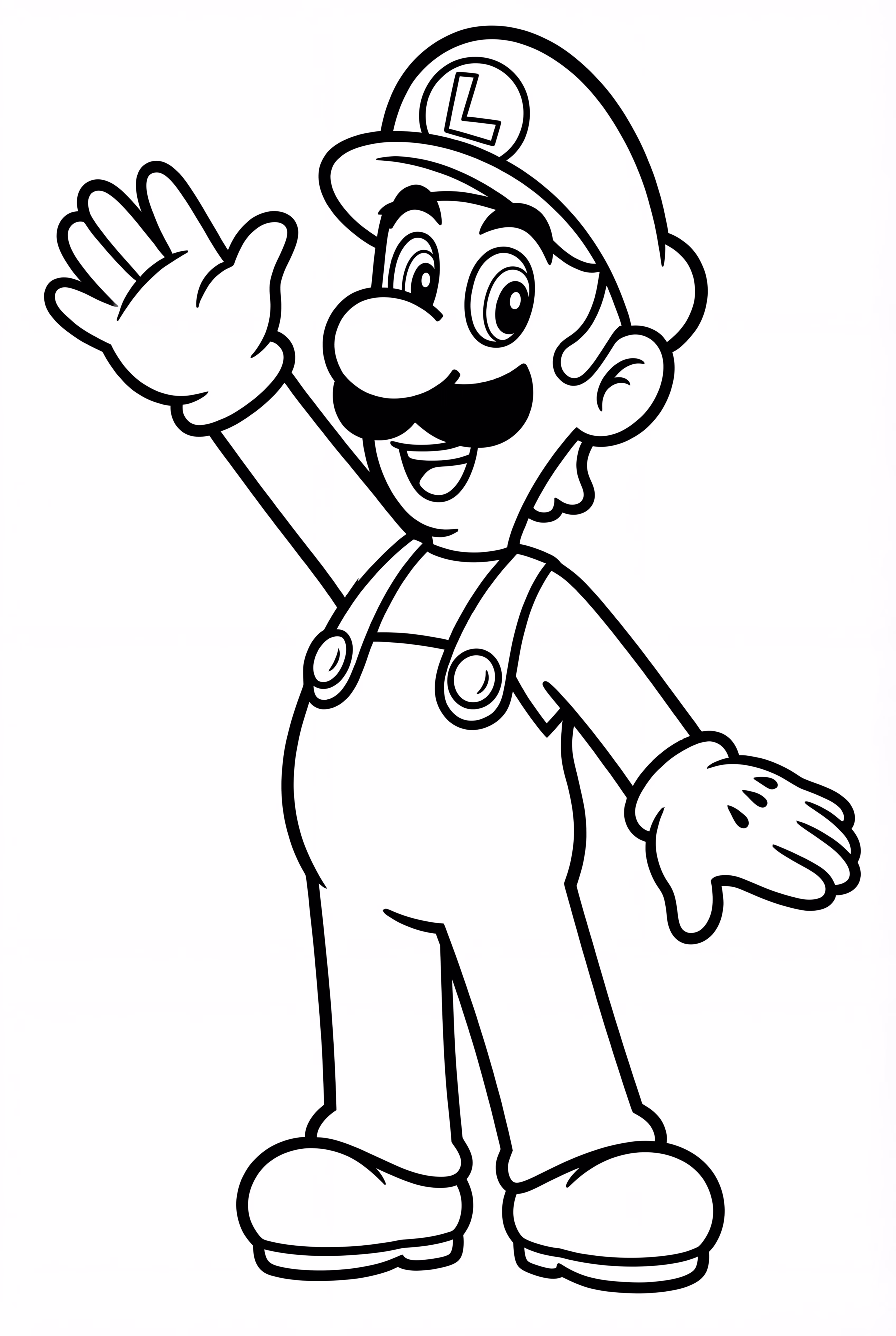 Ein fröhlicher Luigi winkt