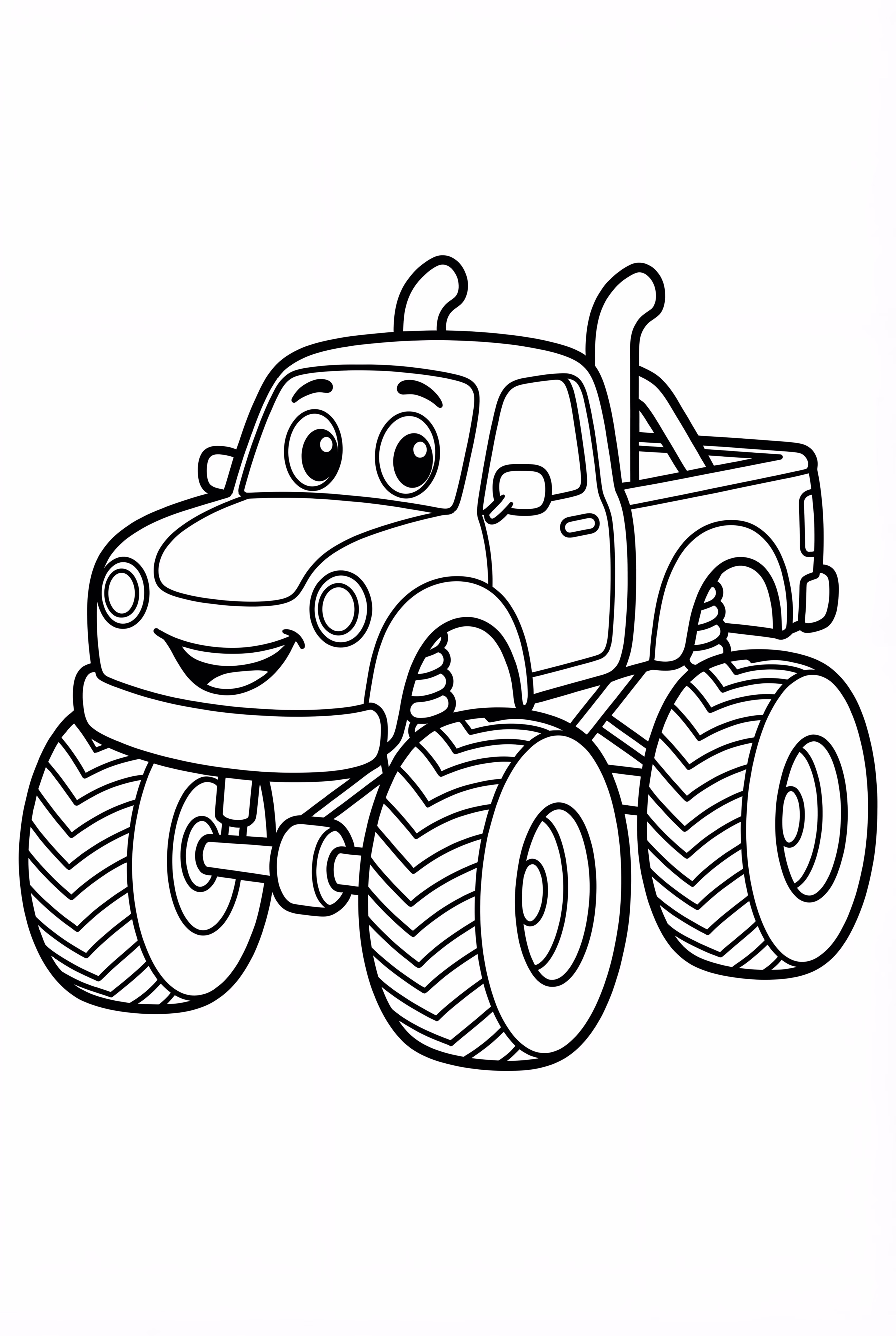 A Happy Monster Jam Truck Character