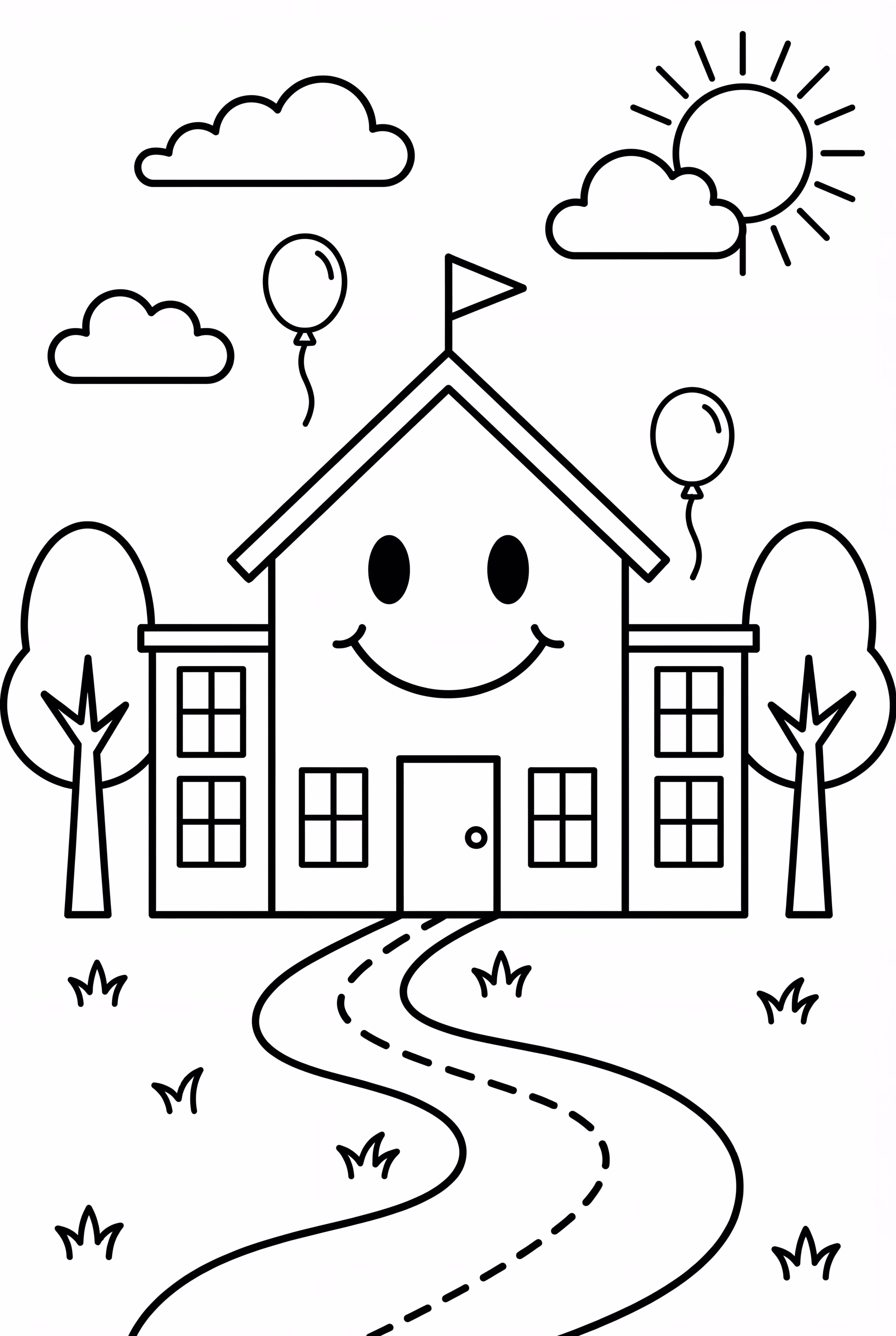 A Happy School Building Back To School