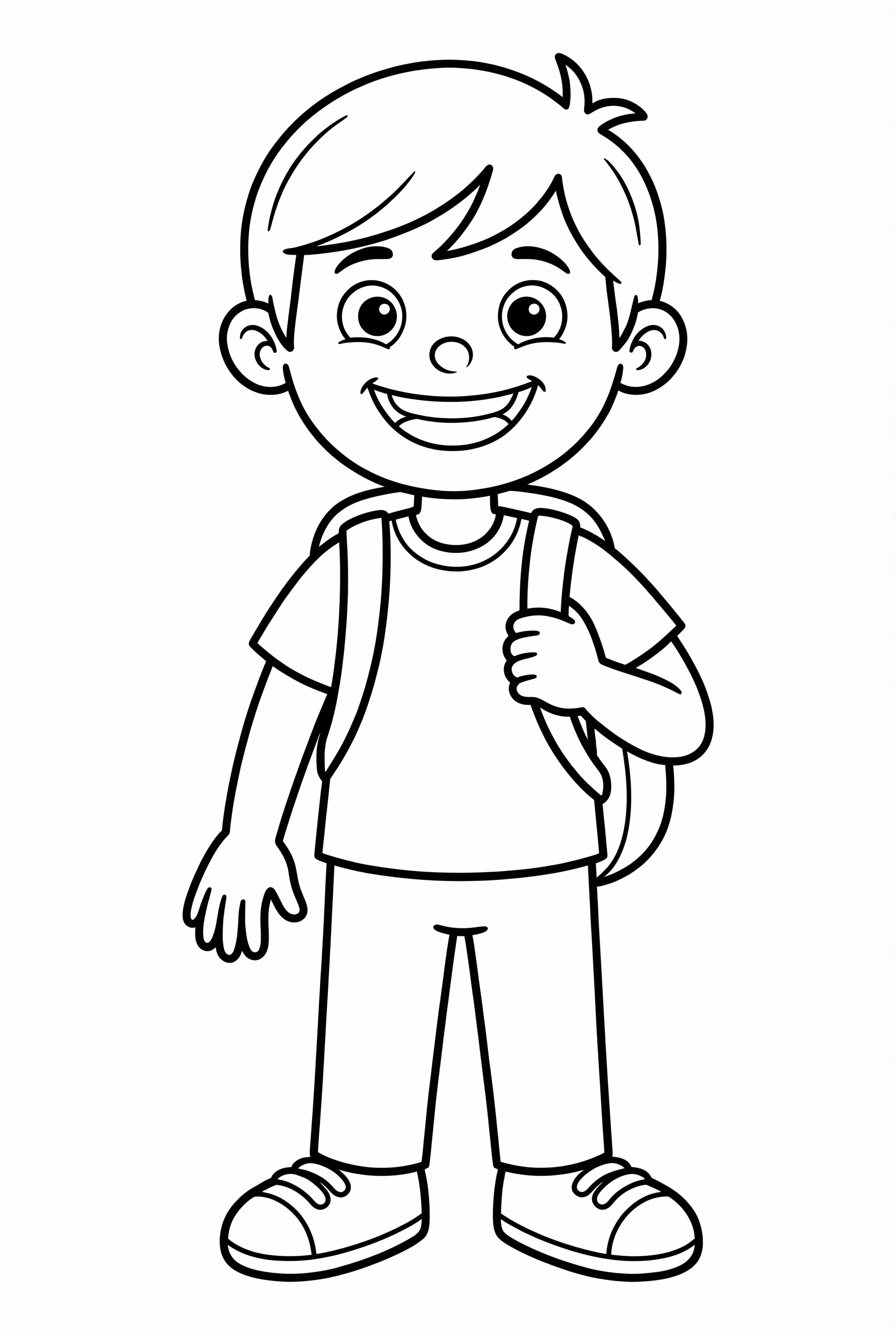 Ein glücklicher Sternenschüler geht zurück zur Schule