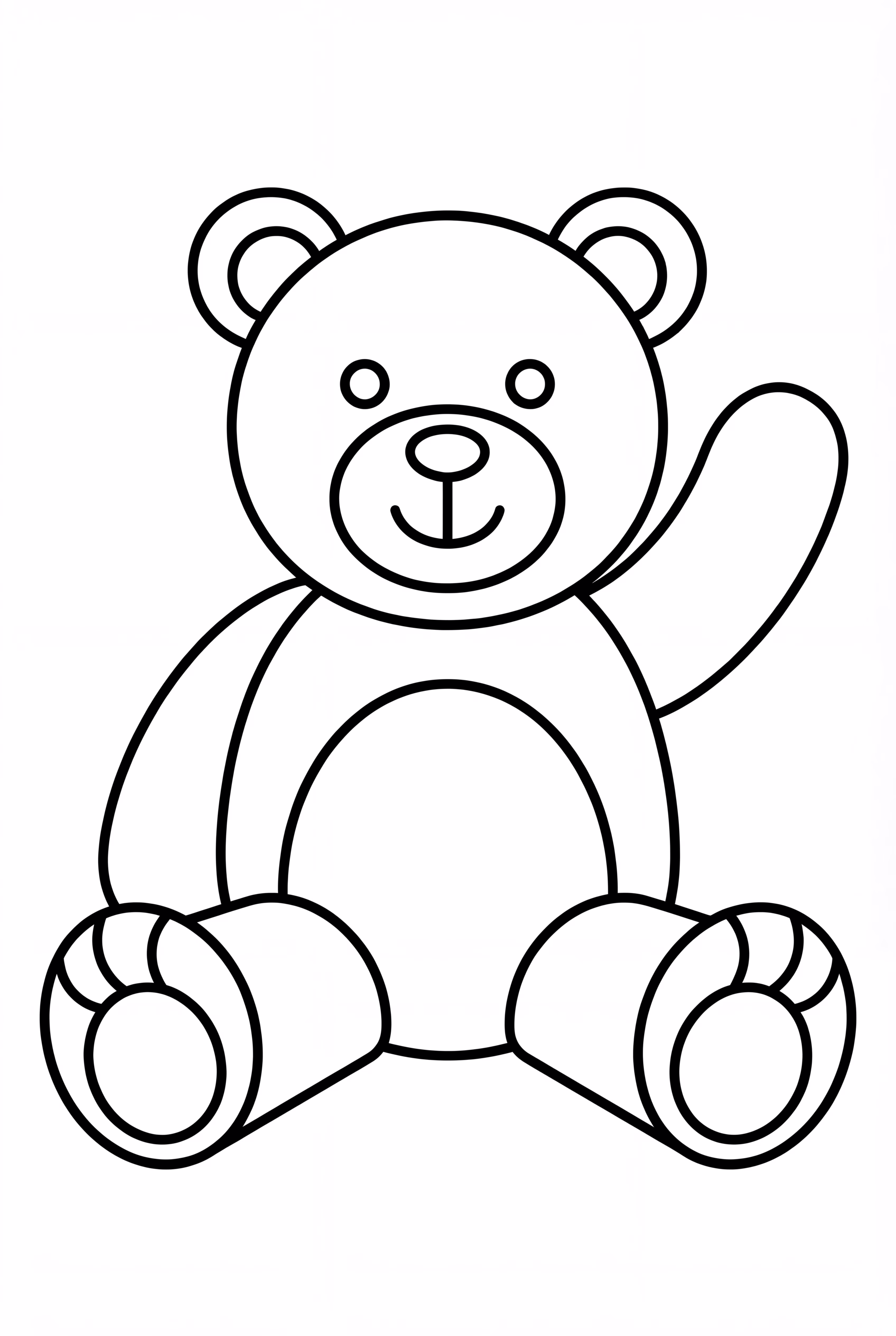 Ein fröhlicher winkender Teddybär