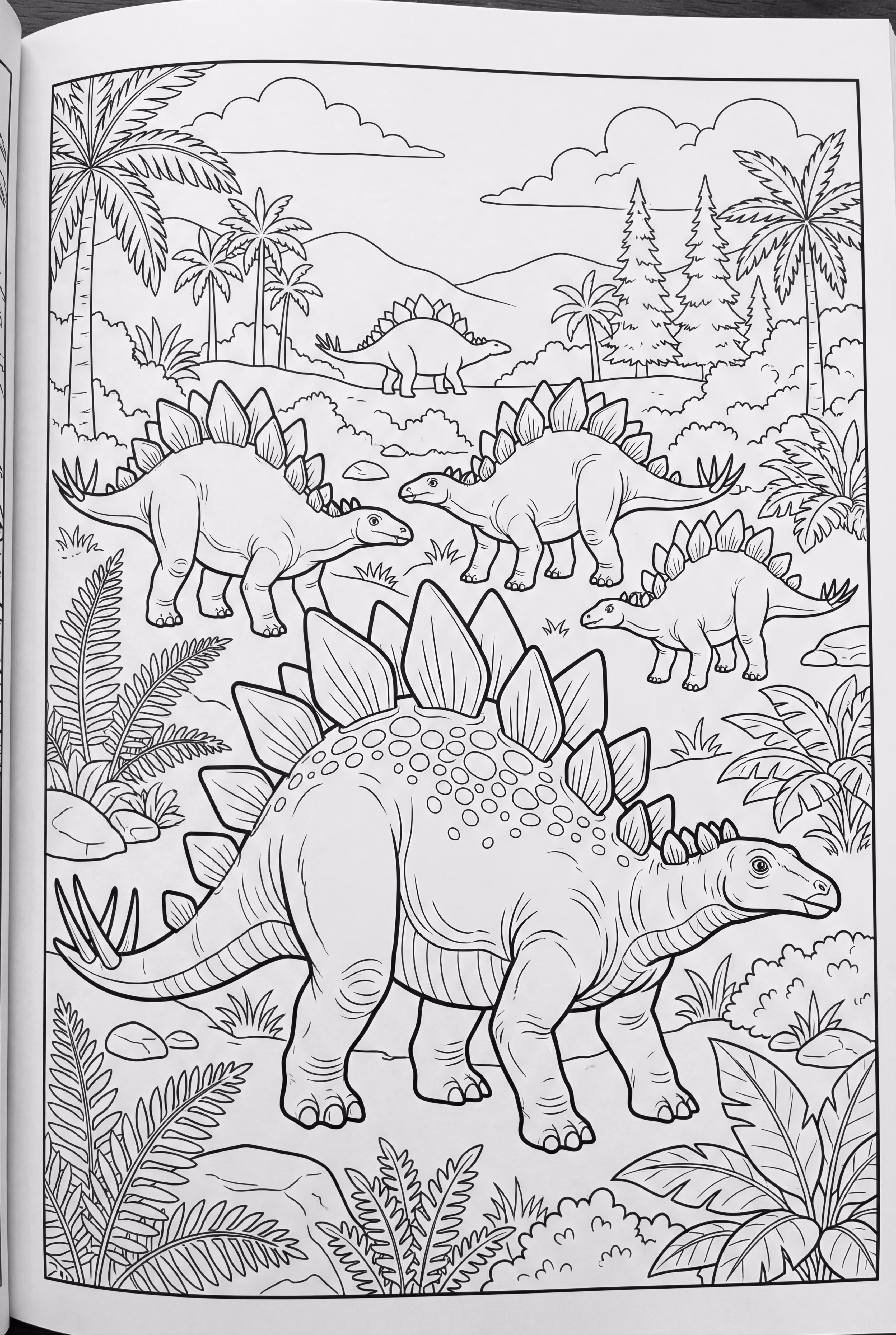 A Herd Of Stegosaurus Migrating