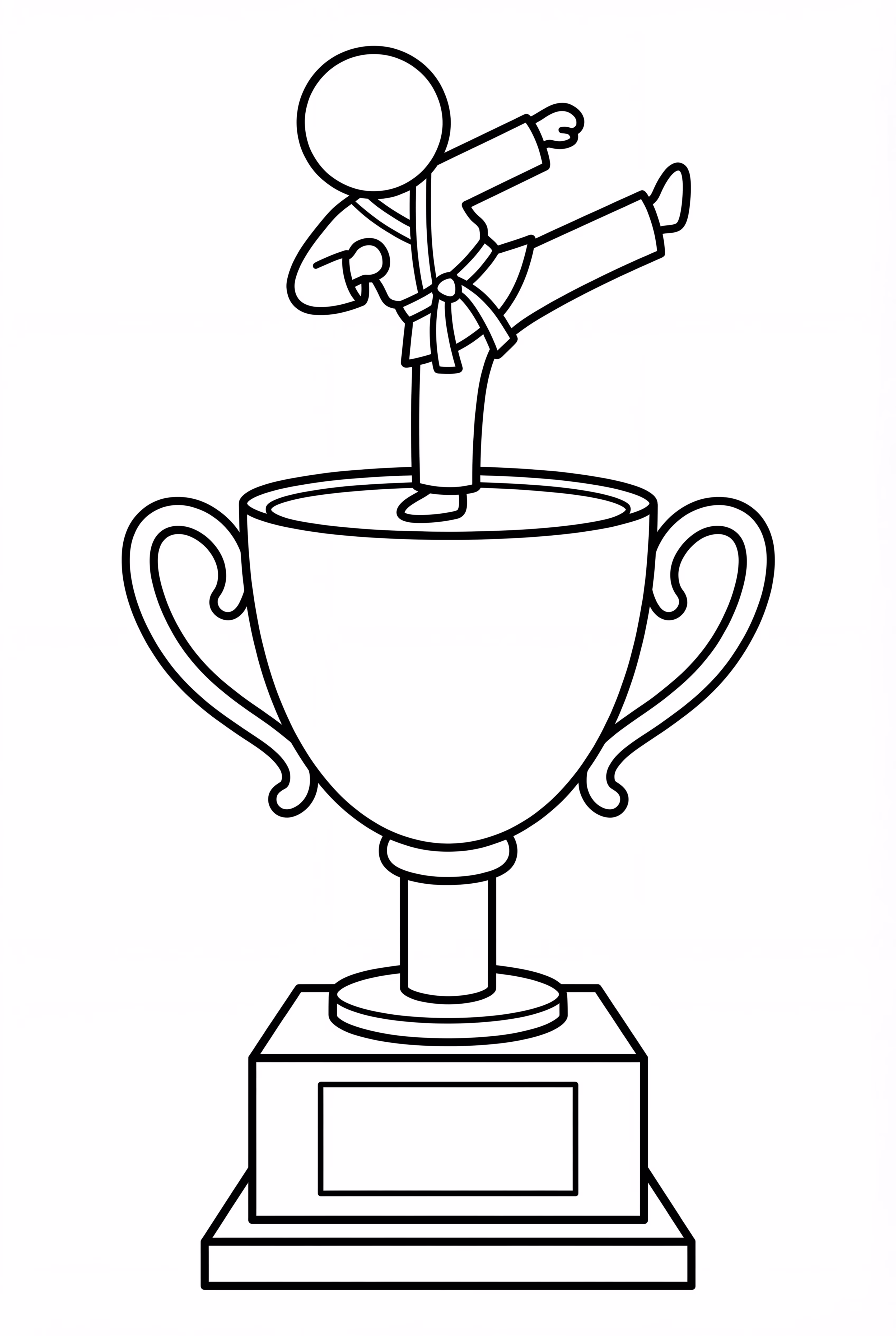 A Karate Trophy On A Stand
