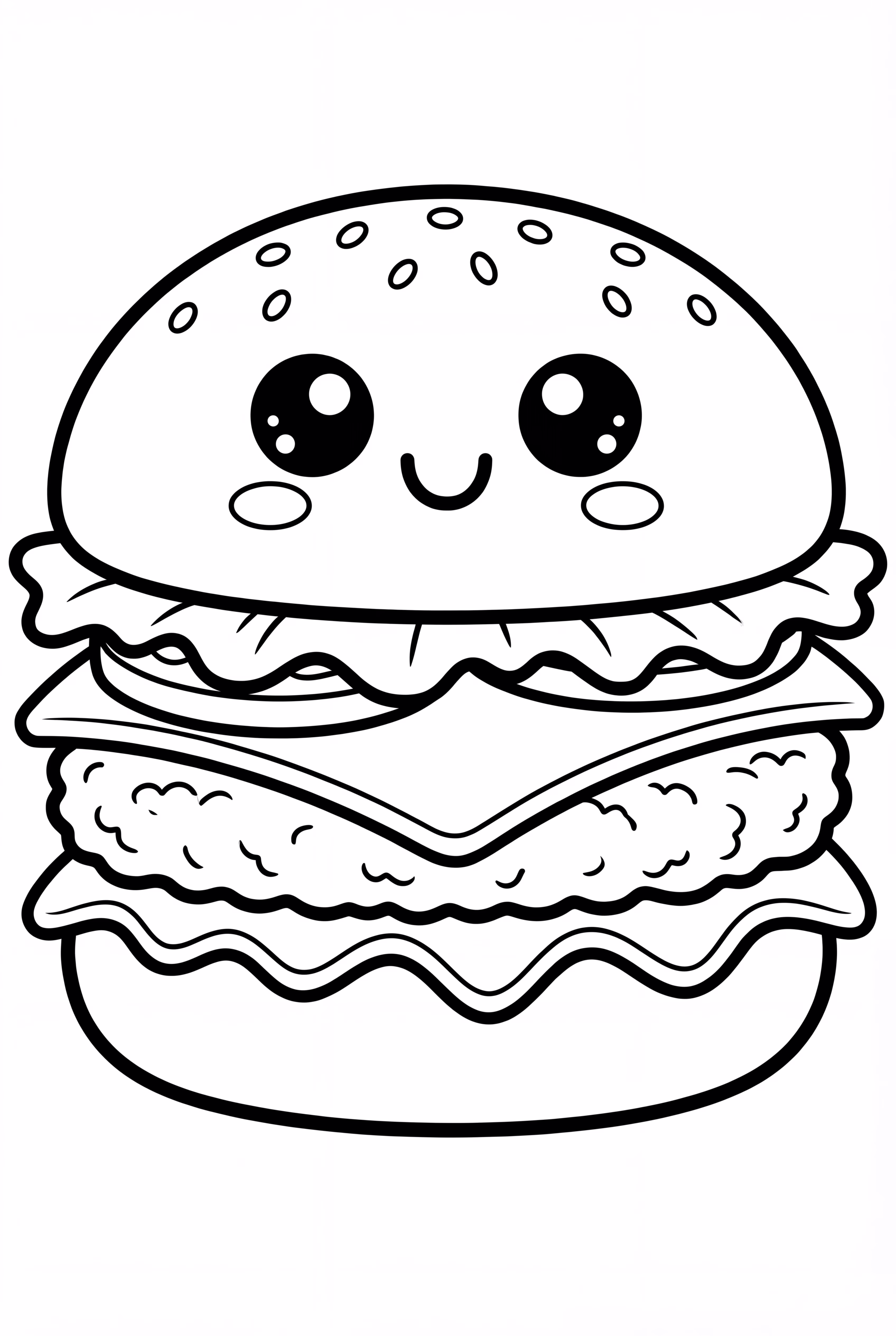 A Kawaii Hamburger Character