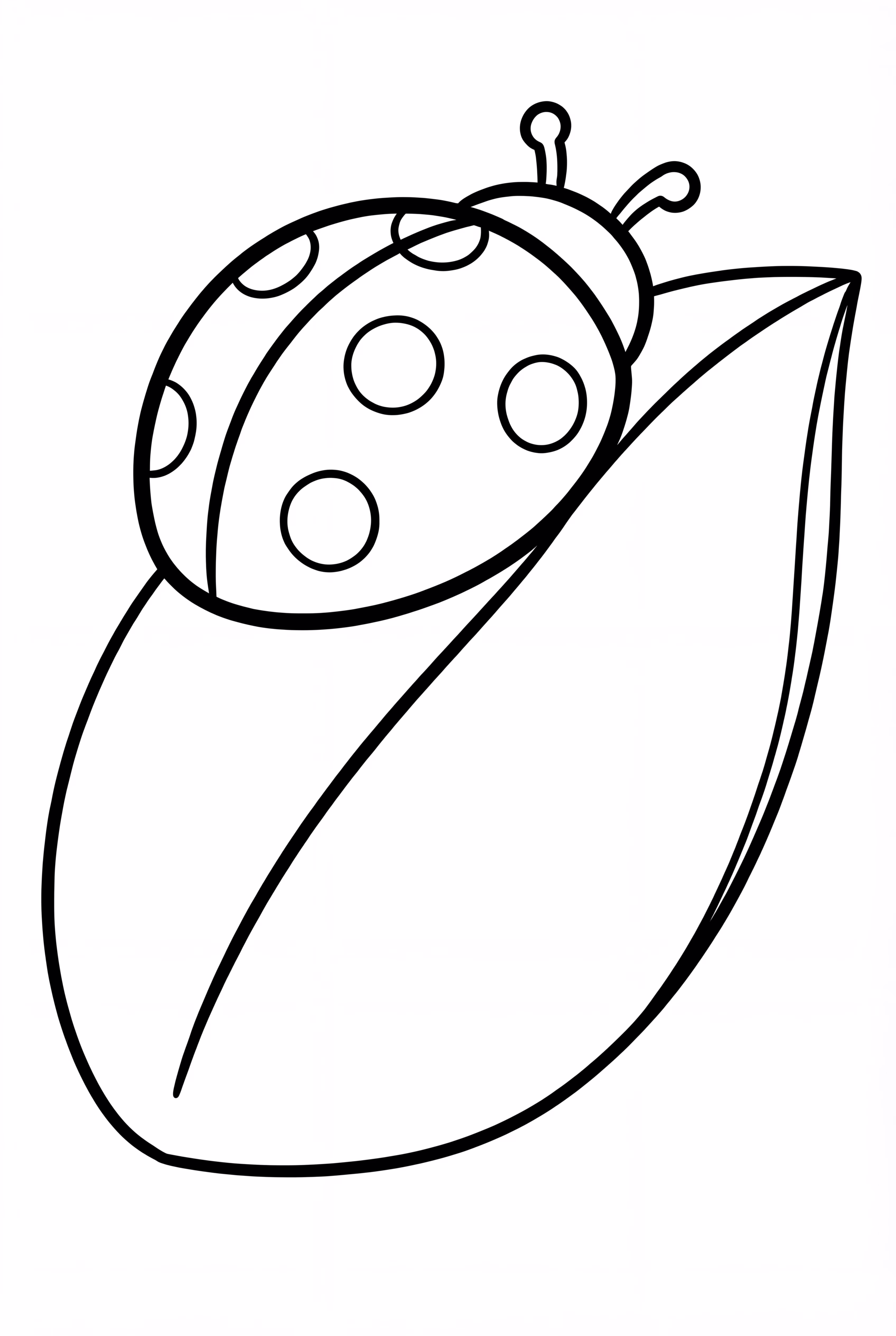 Ein Marienkäfer auf einem Gartenblatt