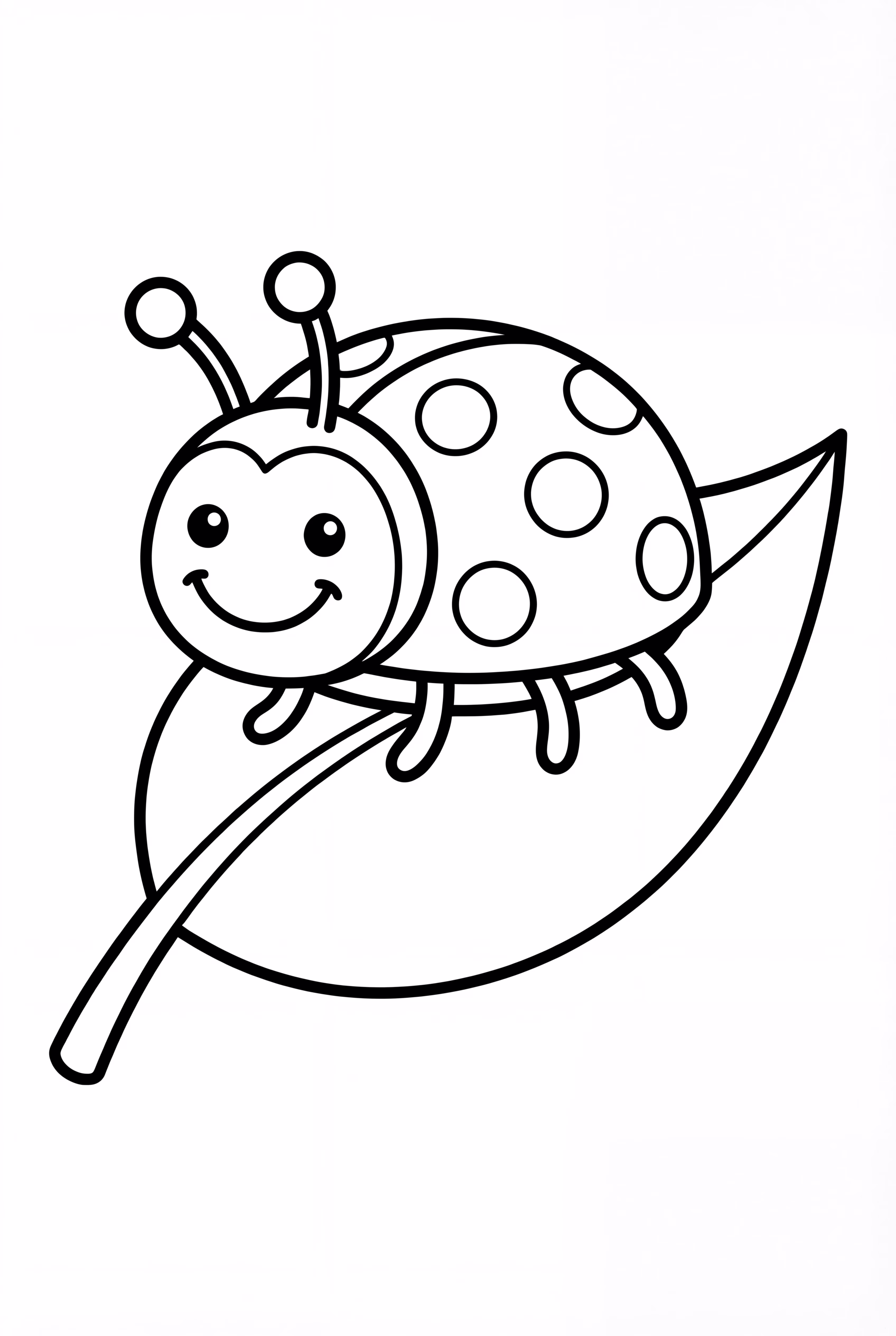 A Ladybug on a Spring Leaf