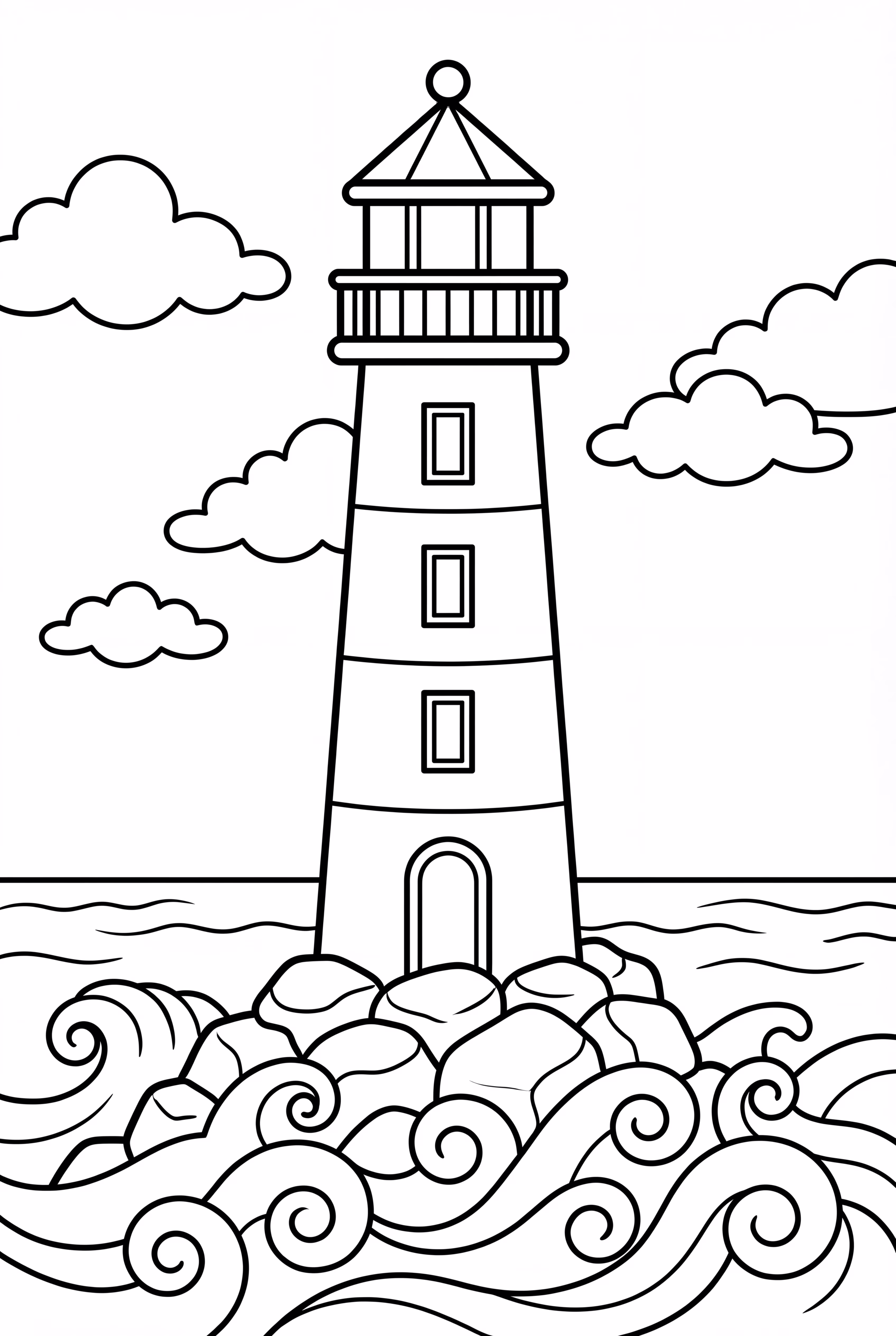 A Lighthouse by the Stormy Ocean