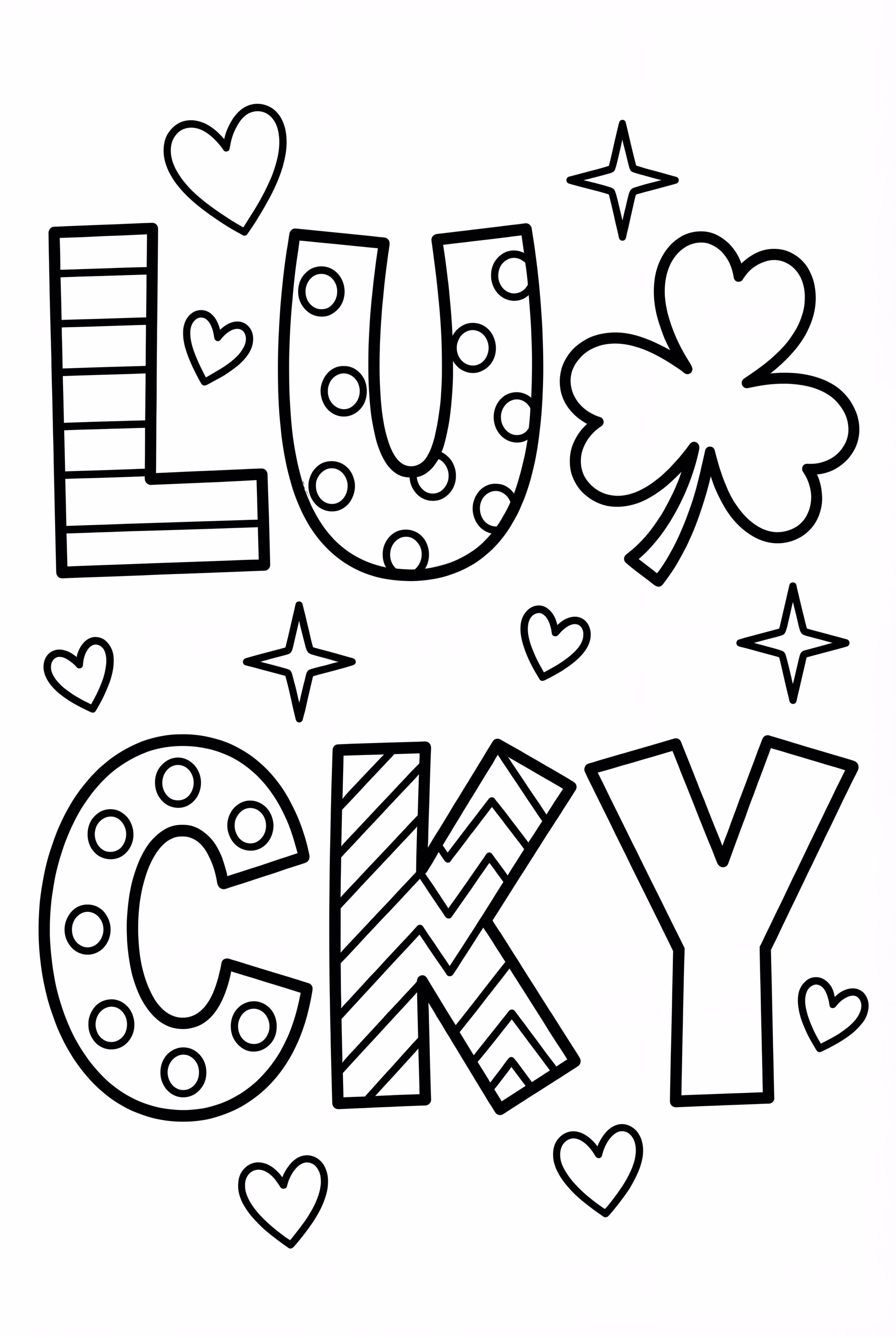 A _Lucky_ Word Art With A Shamrock