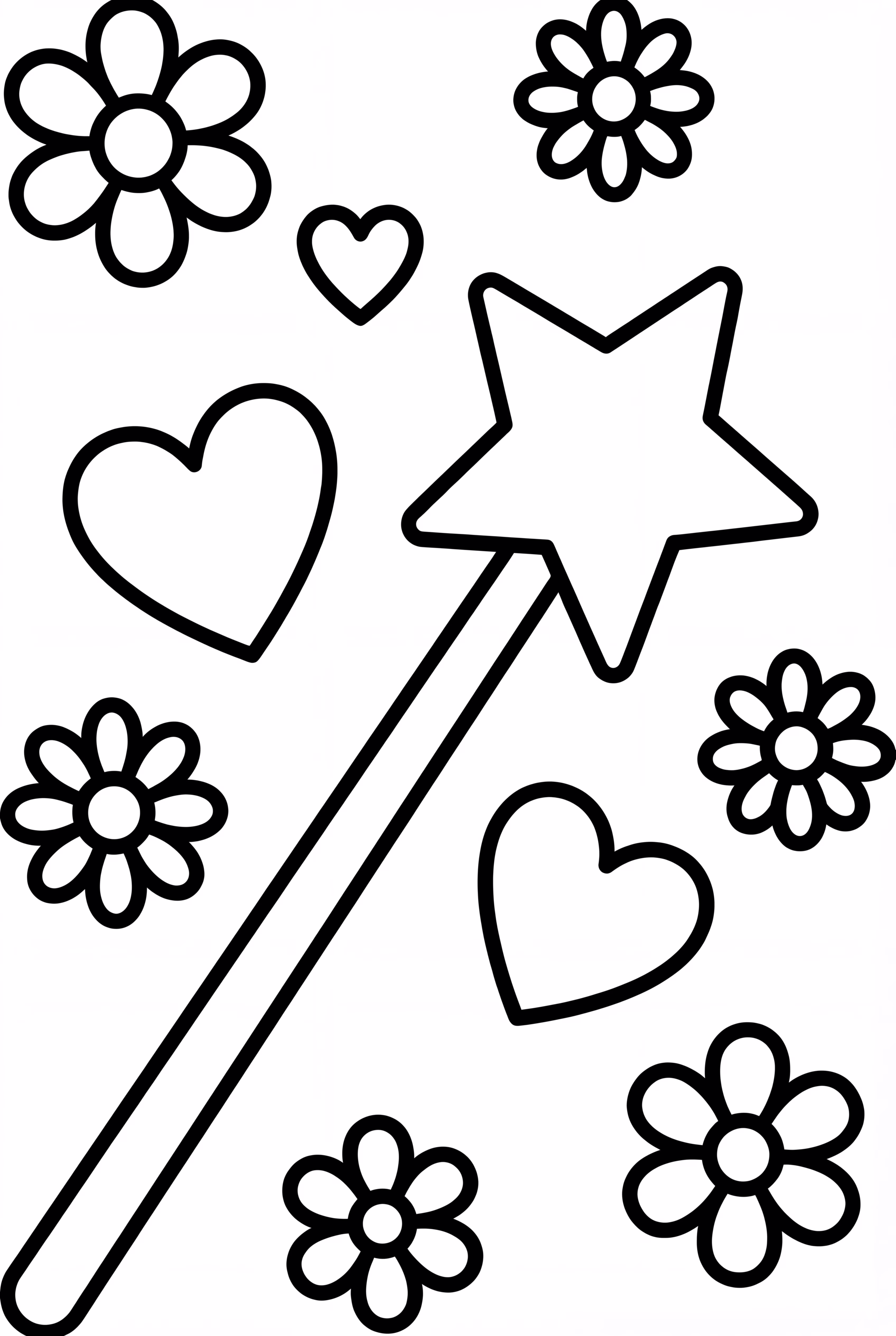 ハートと花の魔法の杖