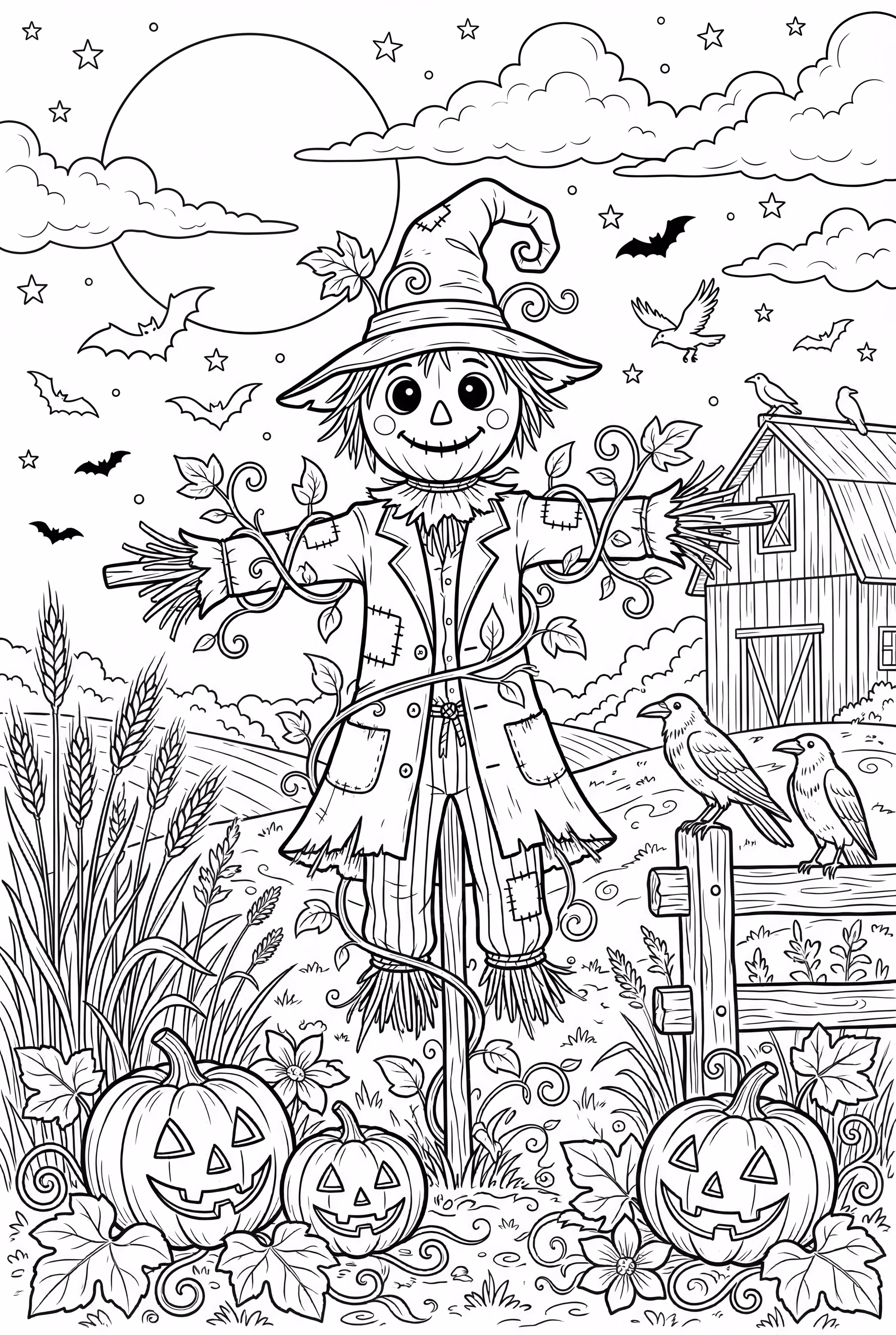 夜晚活过来的魔法稻草人