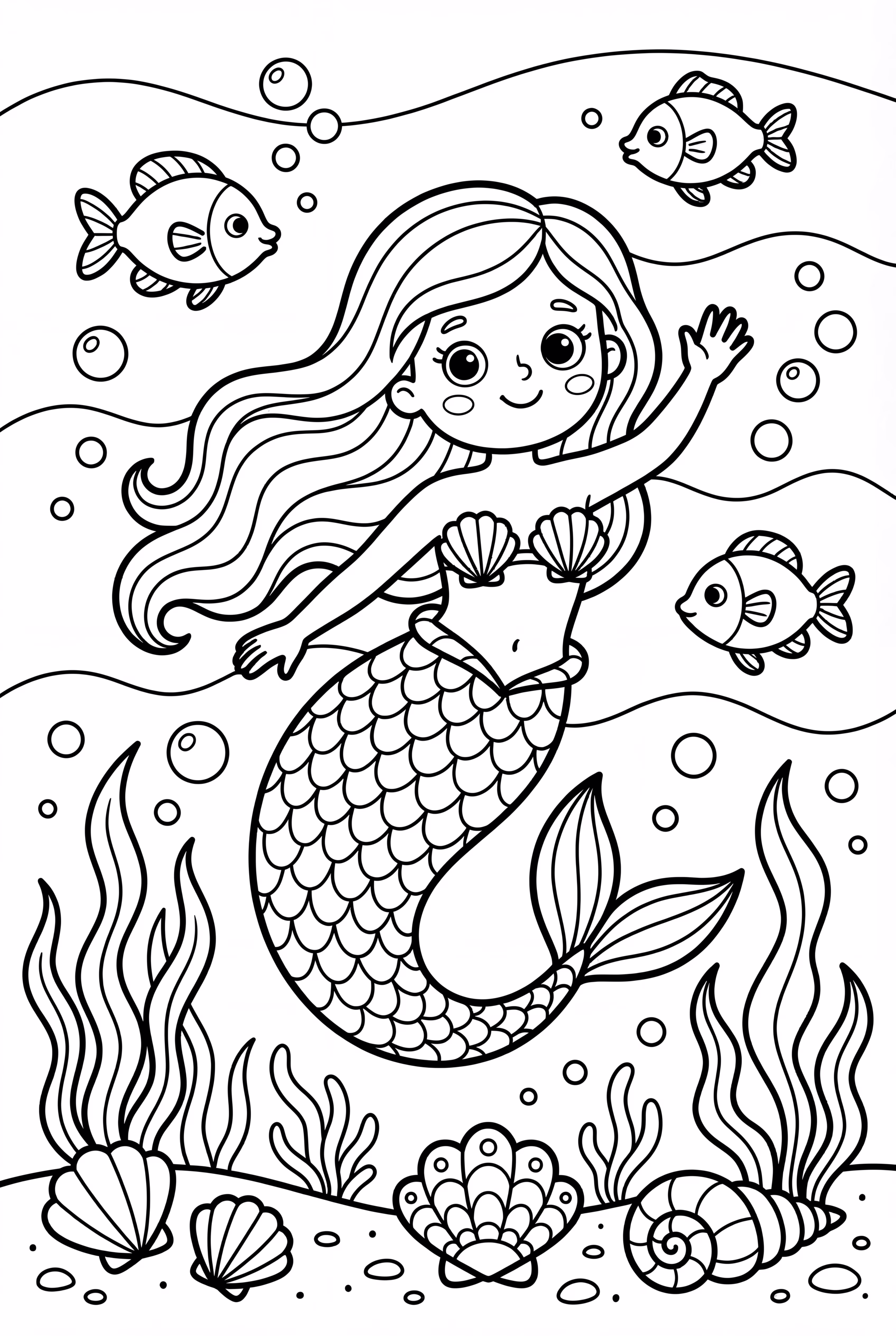 A Mermaid Exploring the Ocean