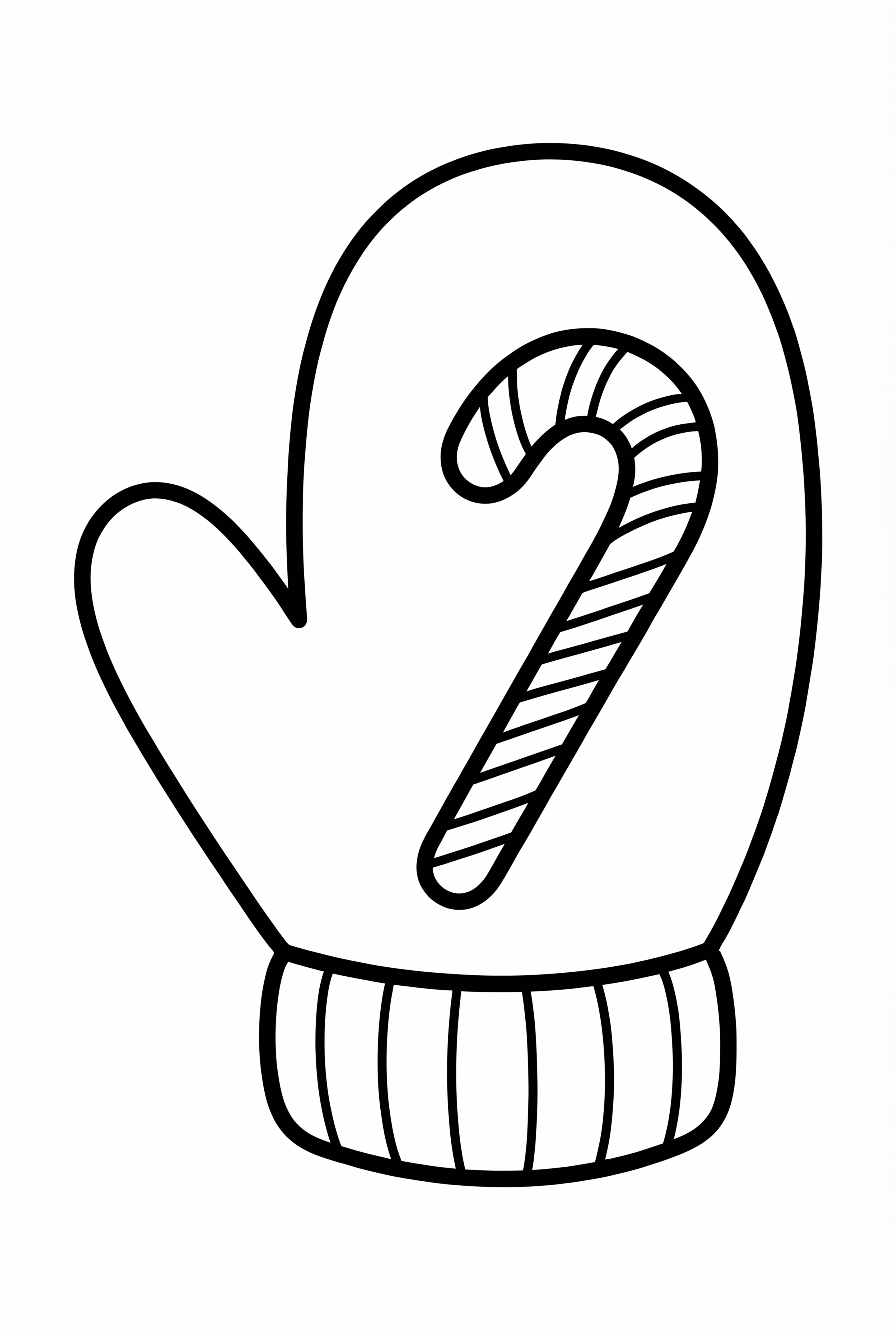 A Mitten Holding A Small Candy Cane