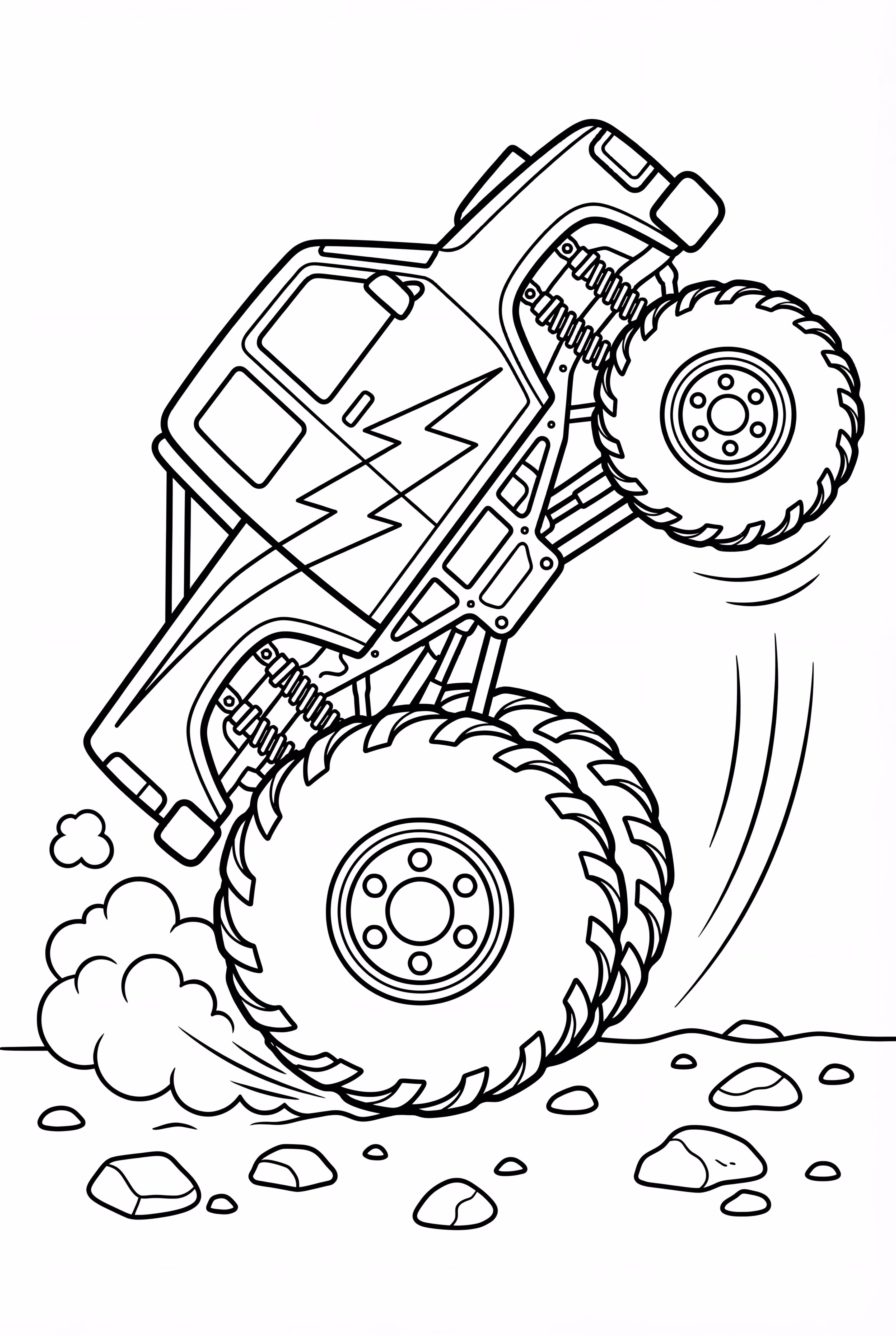 A Monster Jam Truck On Two Wheels