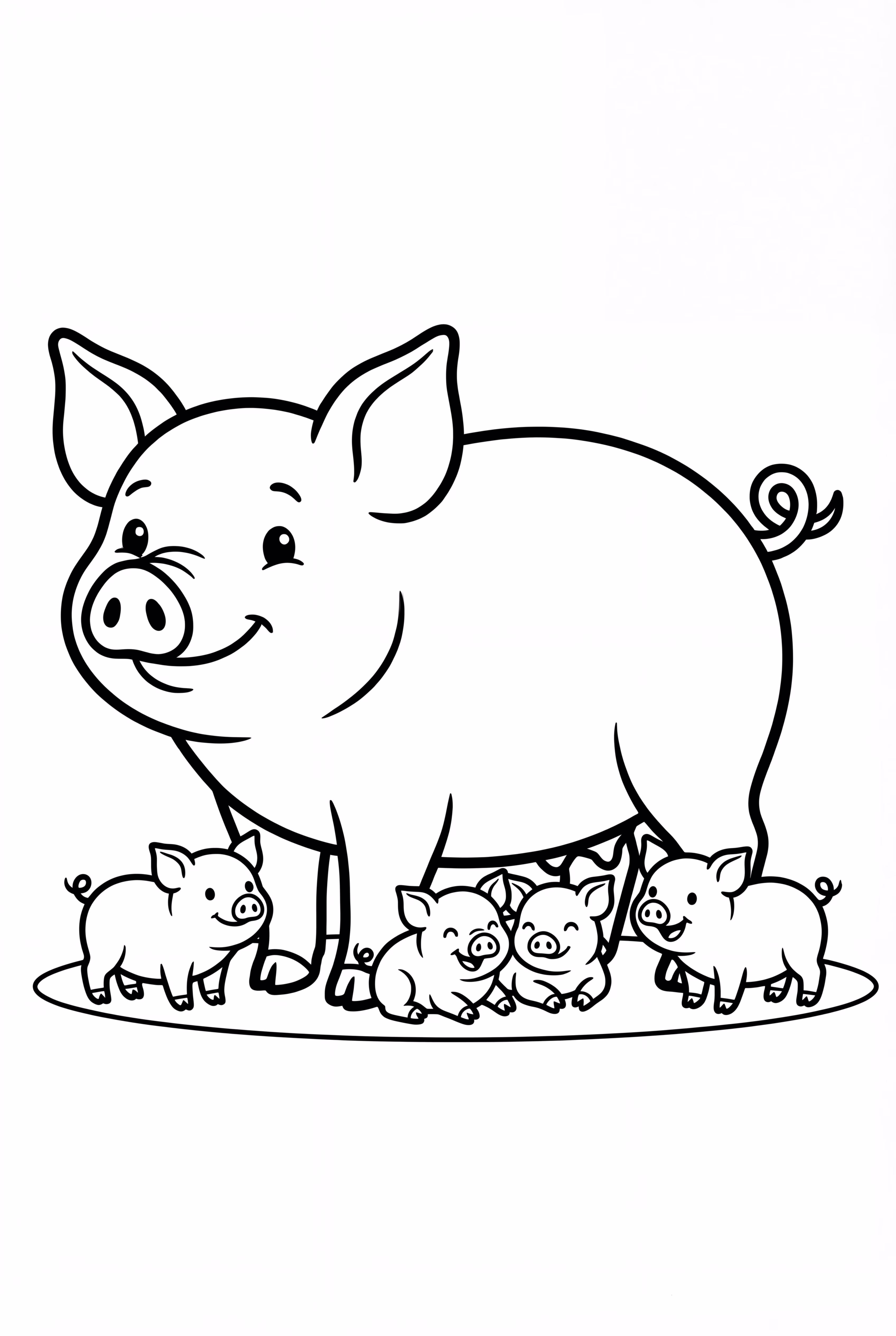 A mother pig with her piglet2