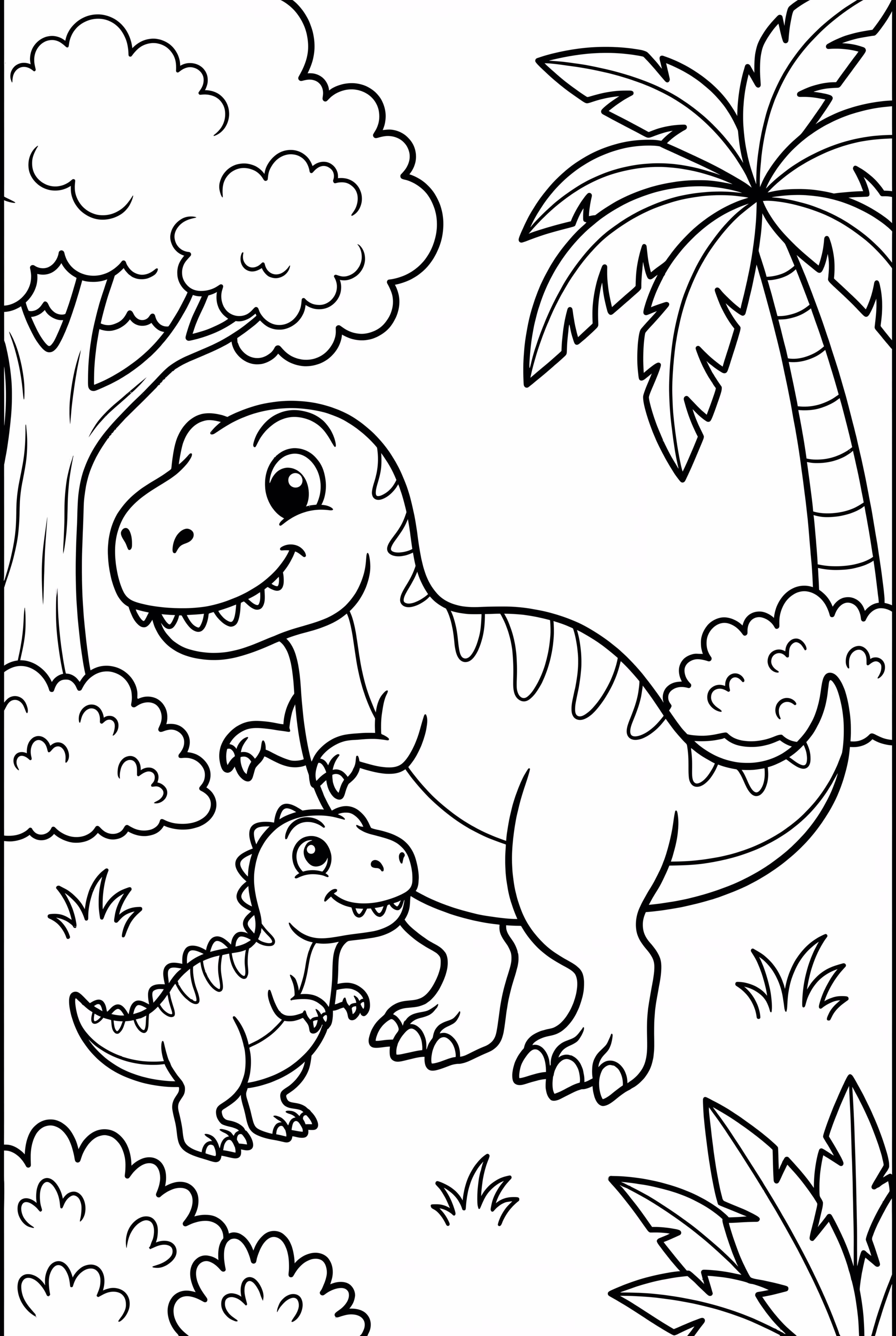 A Mother T-Rex And Baby