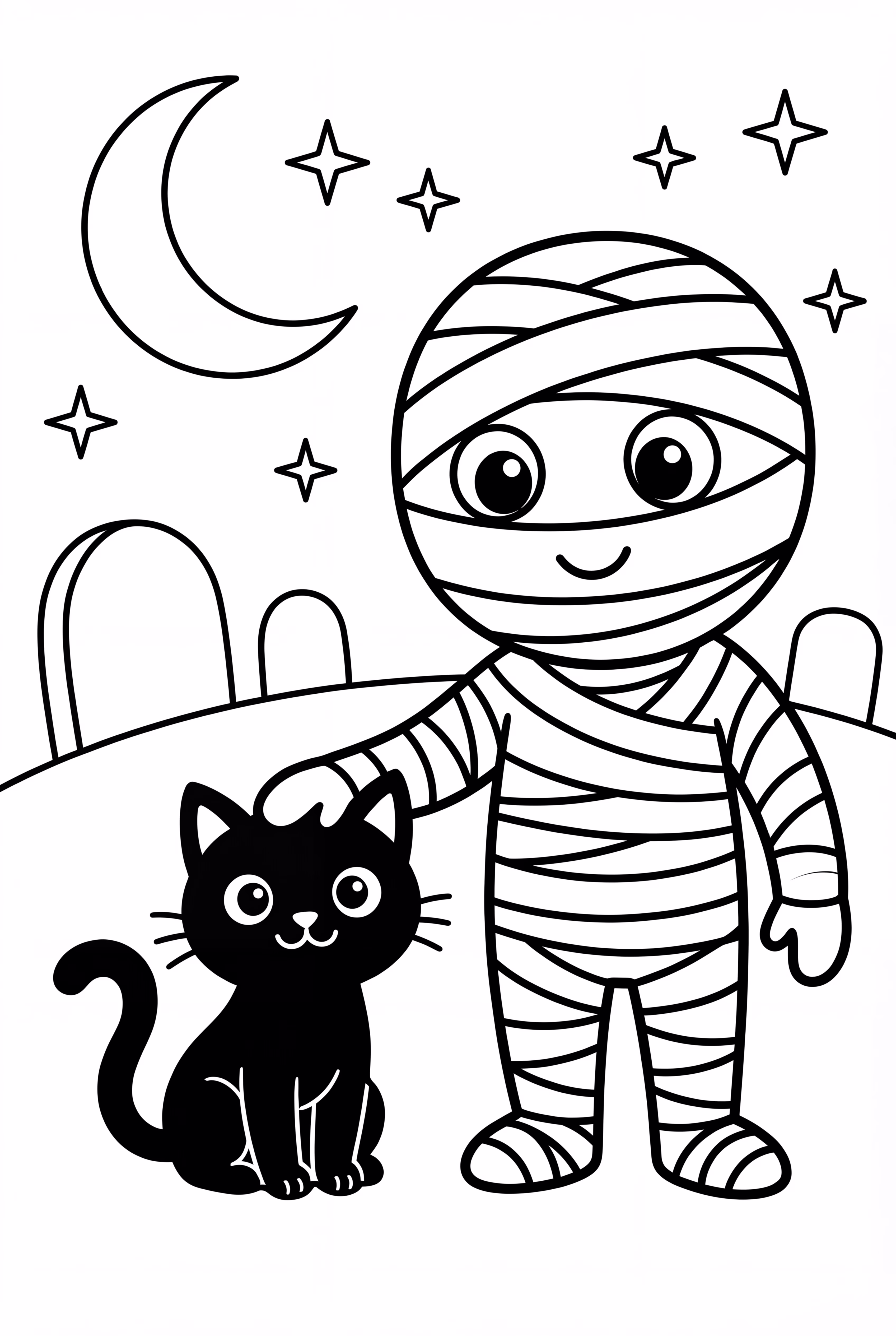 A Mummy And A Black Cat