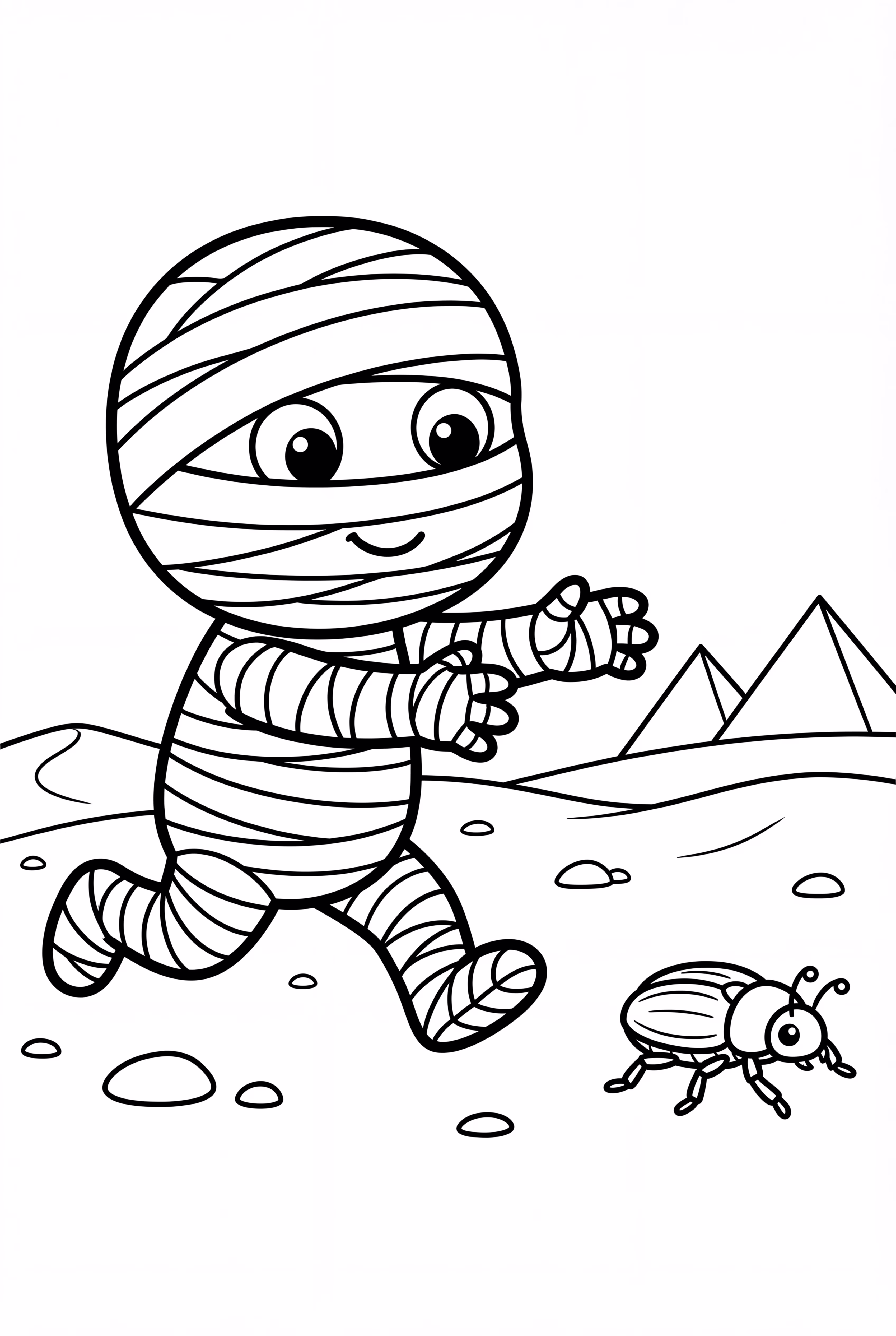 A Mummy Chasing A Scarab Beetle