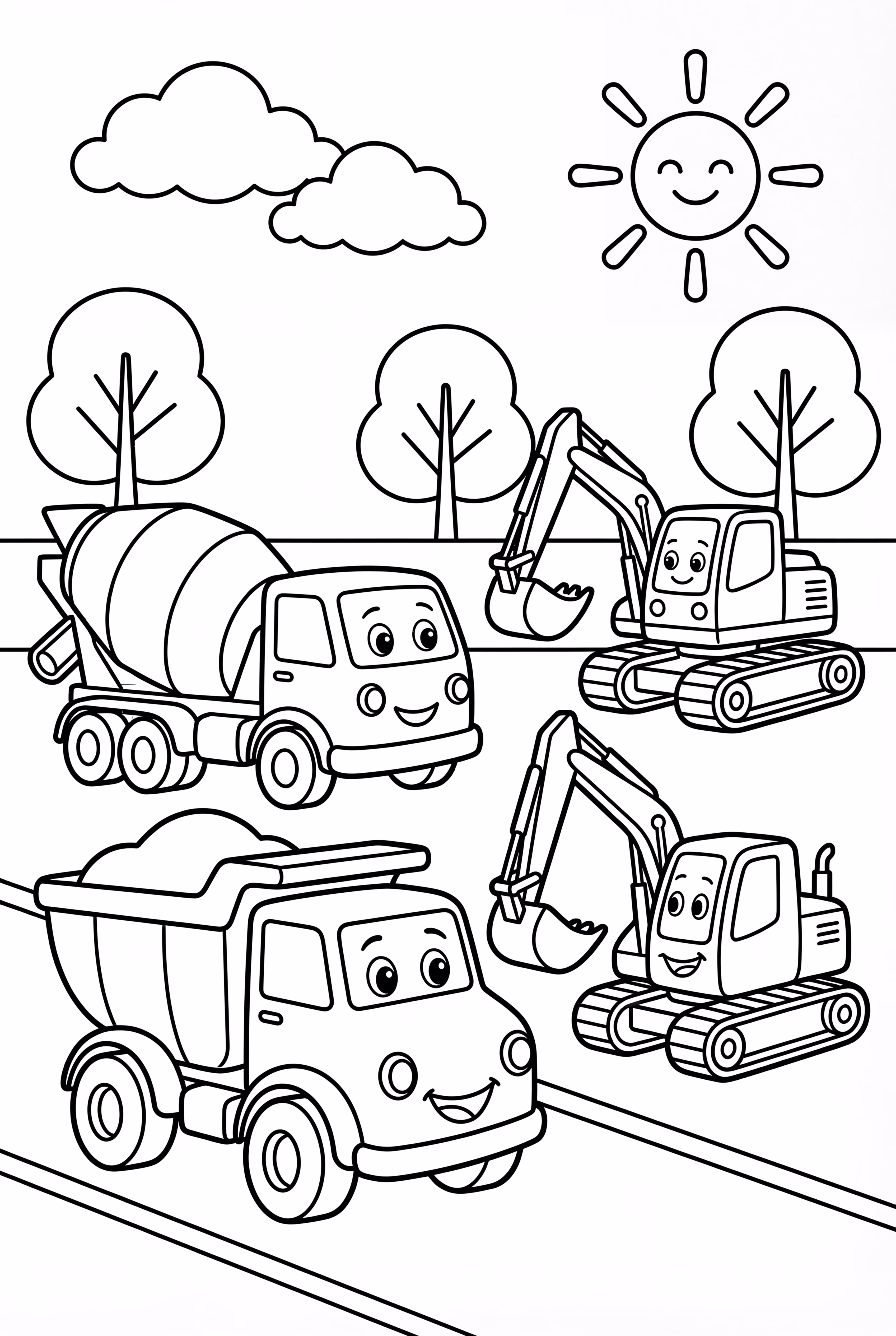 A Parade Of Dump Truck And Friends