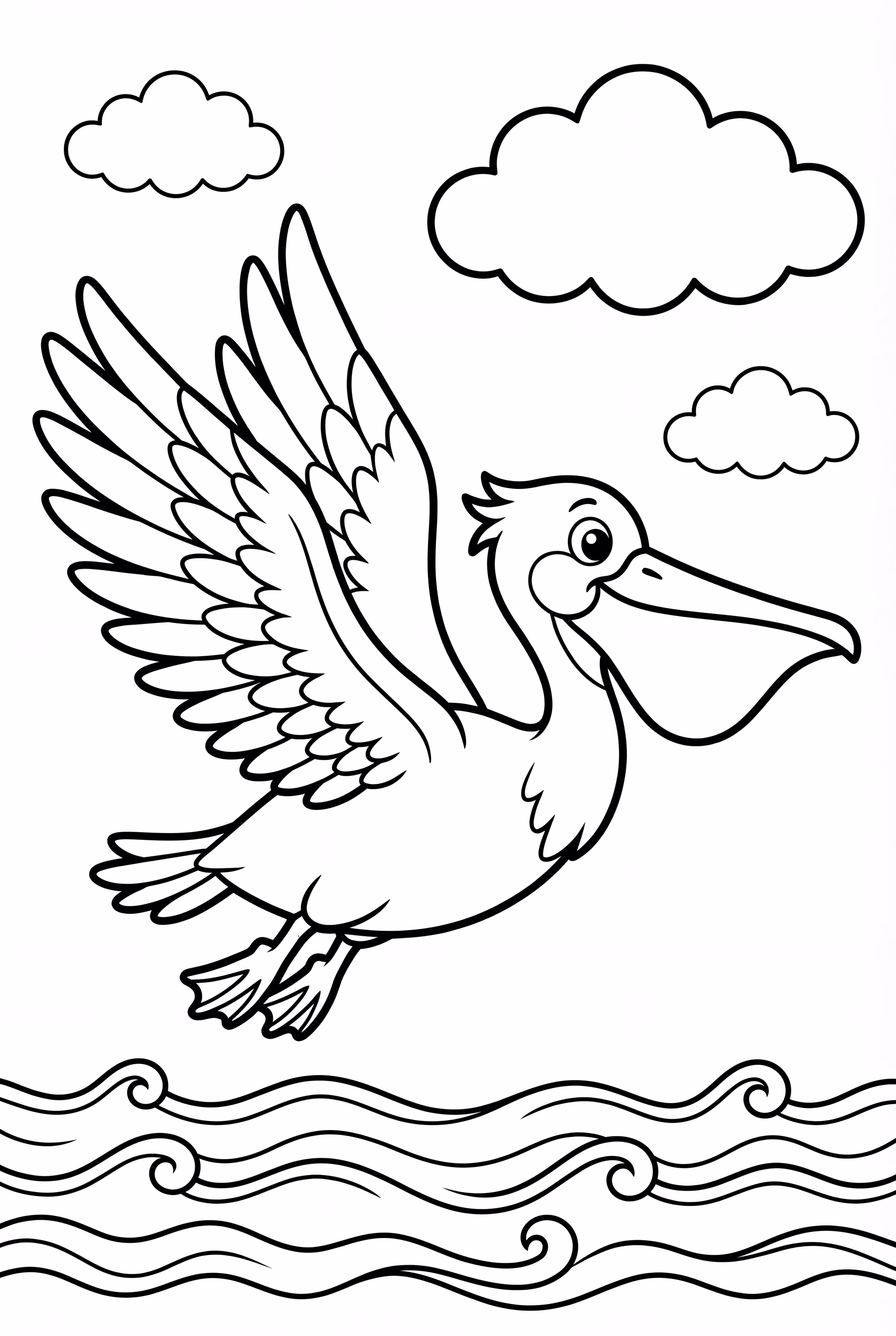 A Pelican Flying Over the Ocean