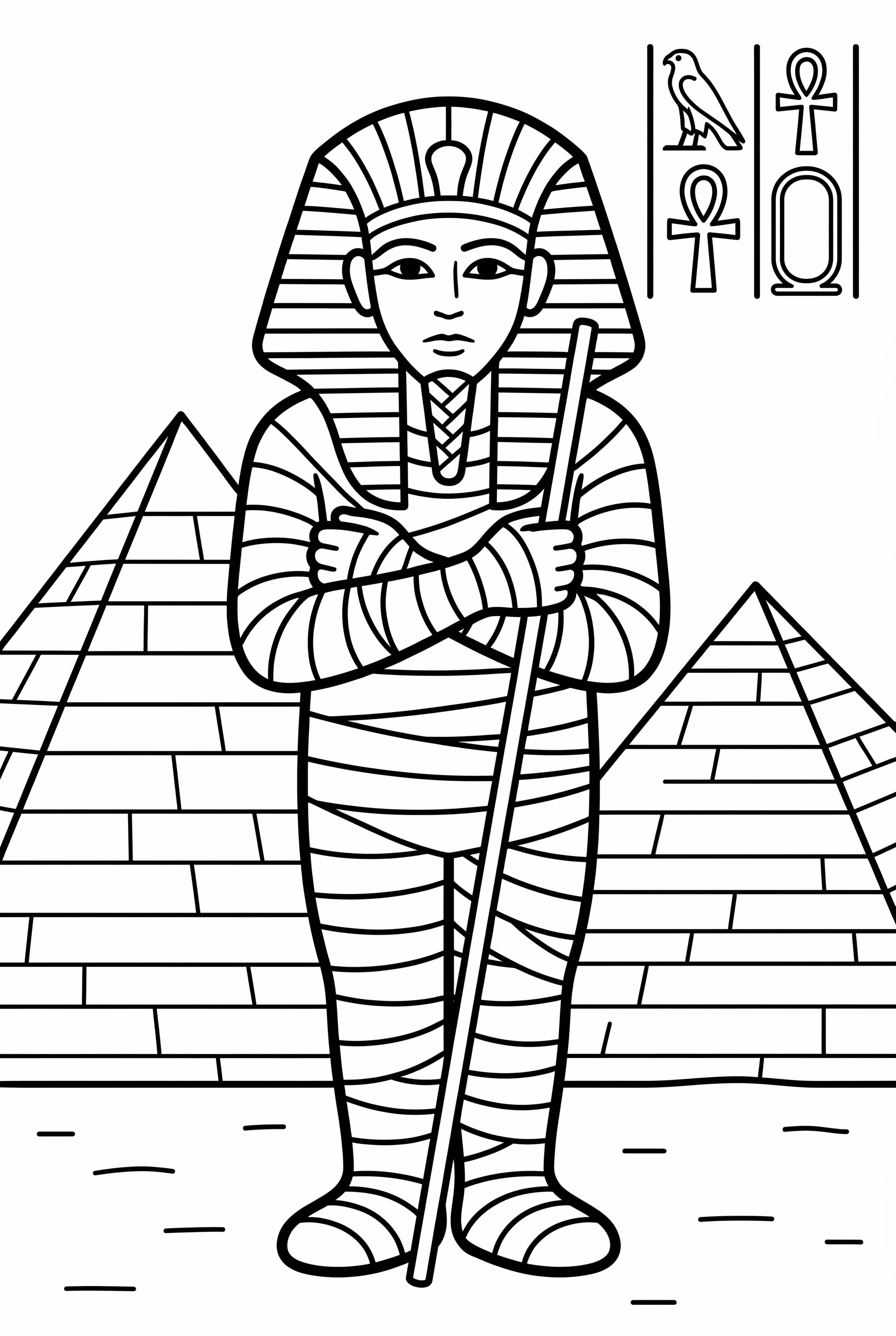 A Pharaoh Mummy With A Staff