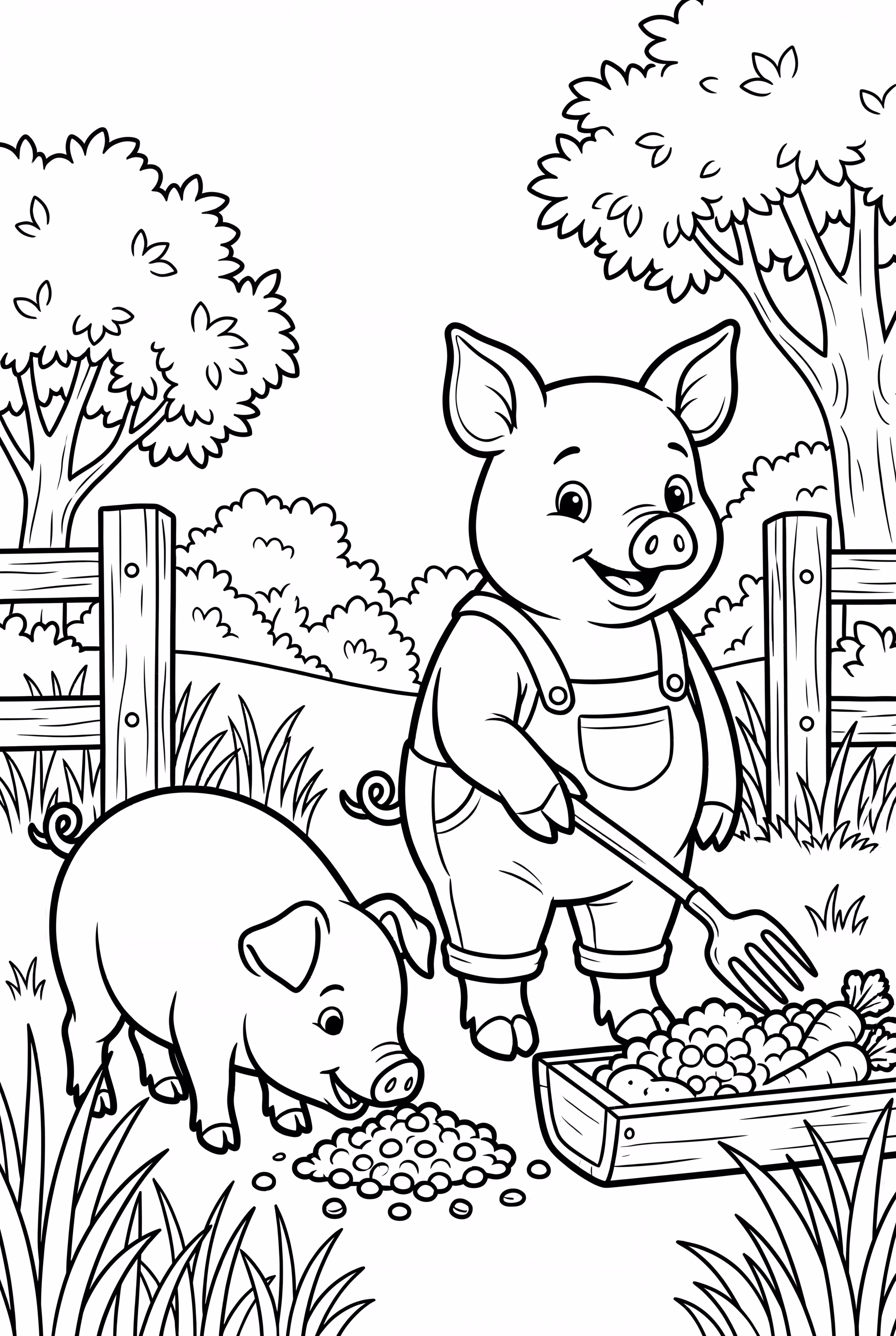 A pig eating on the farm