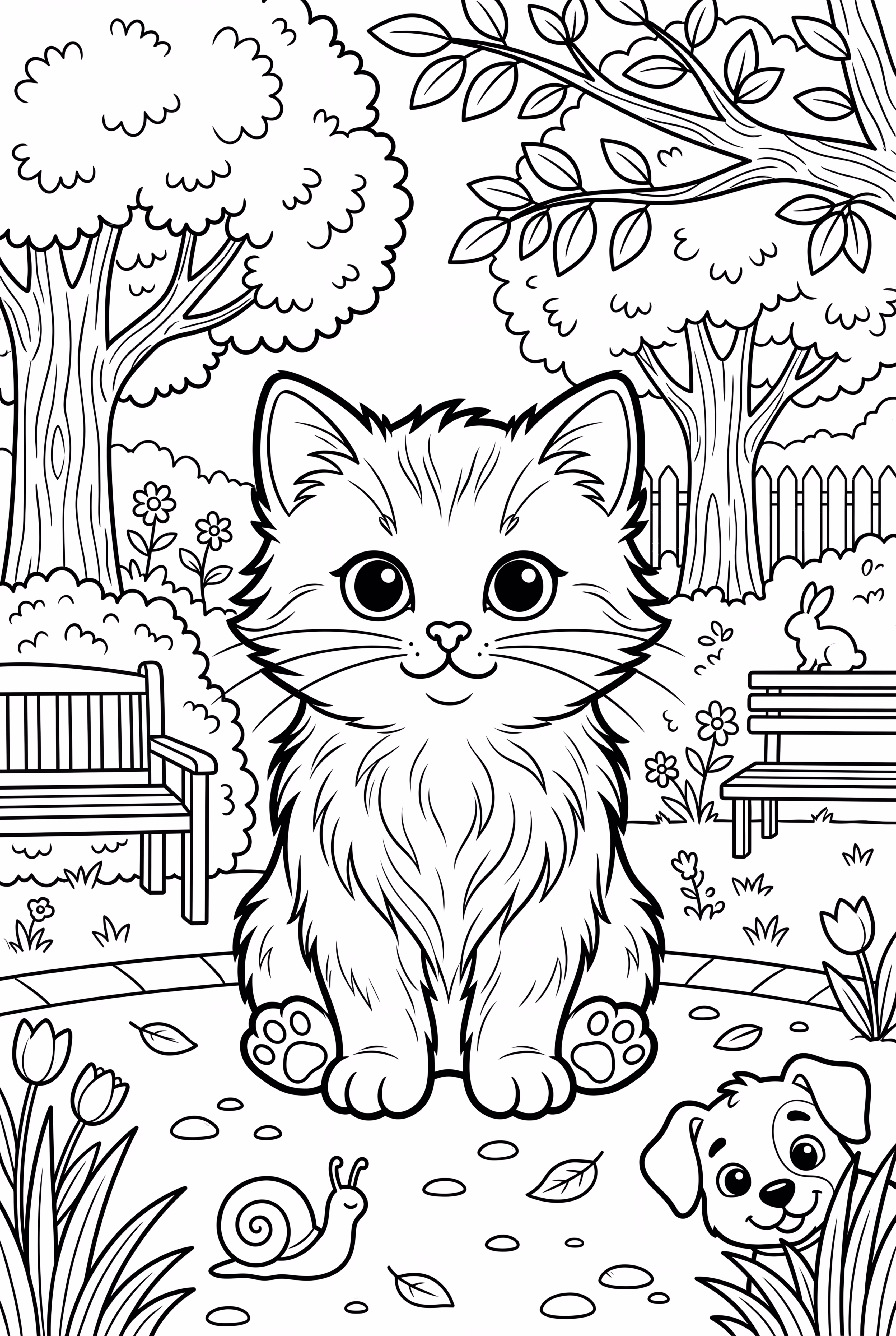 A playful kitten and puppy in a park-2