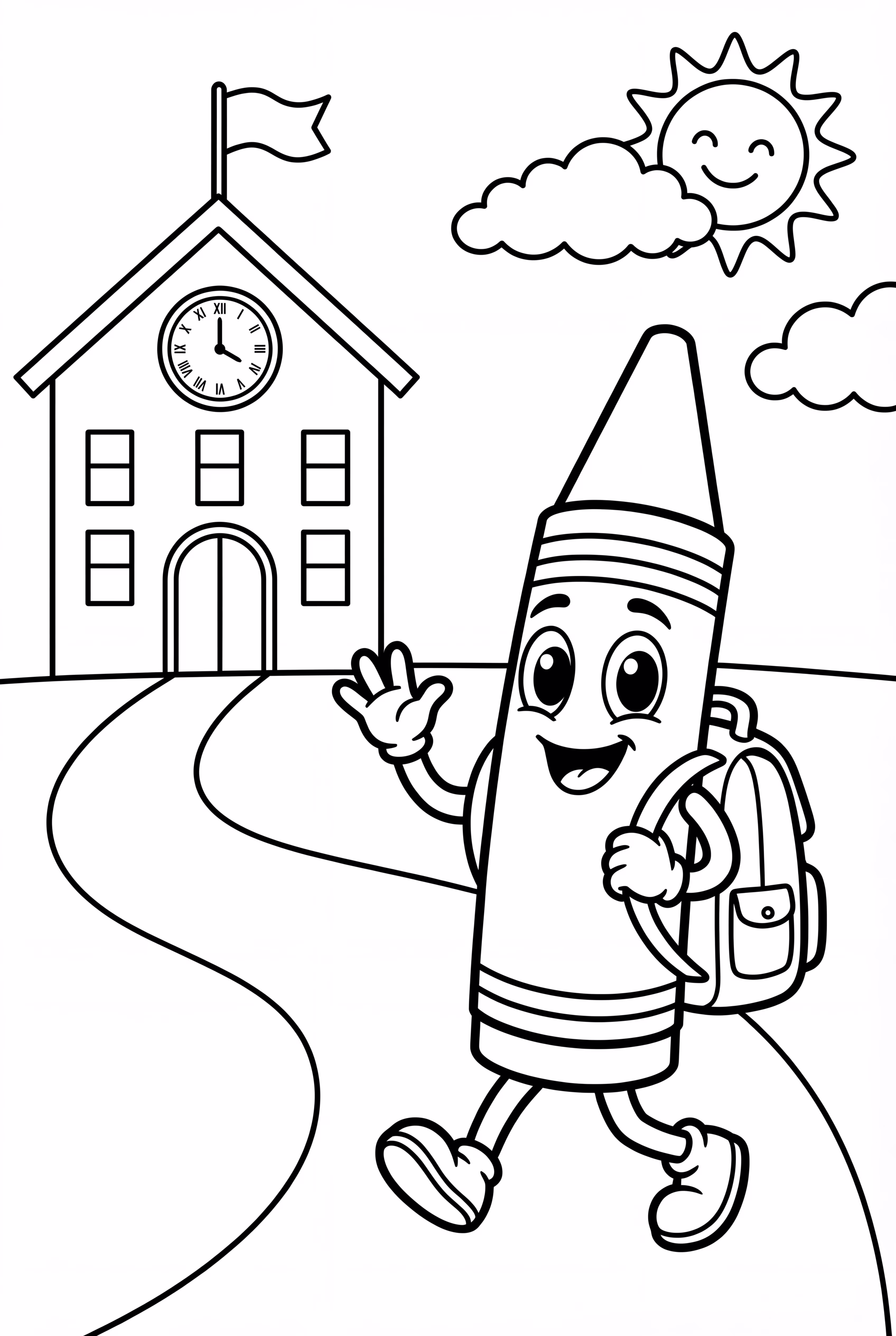 Die Schultüte eines Vorschulkreidestifts