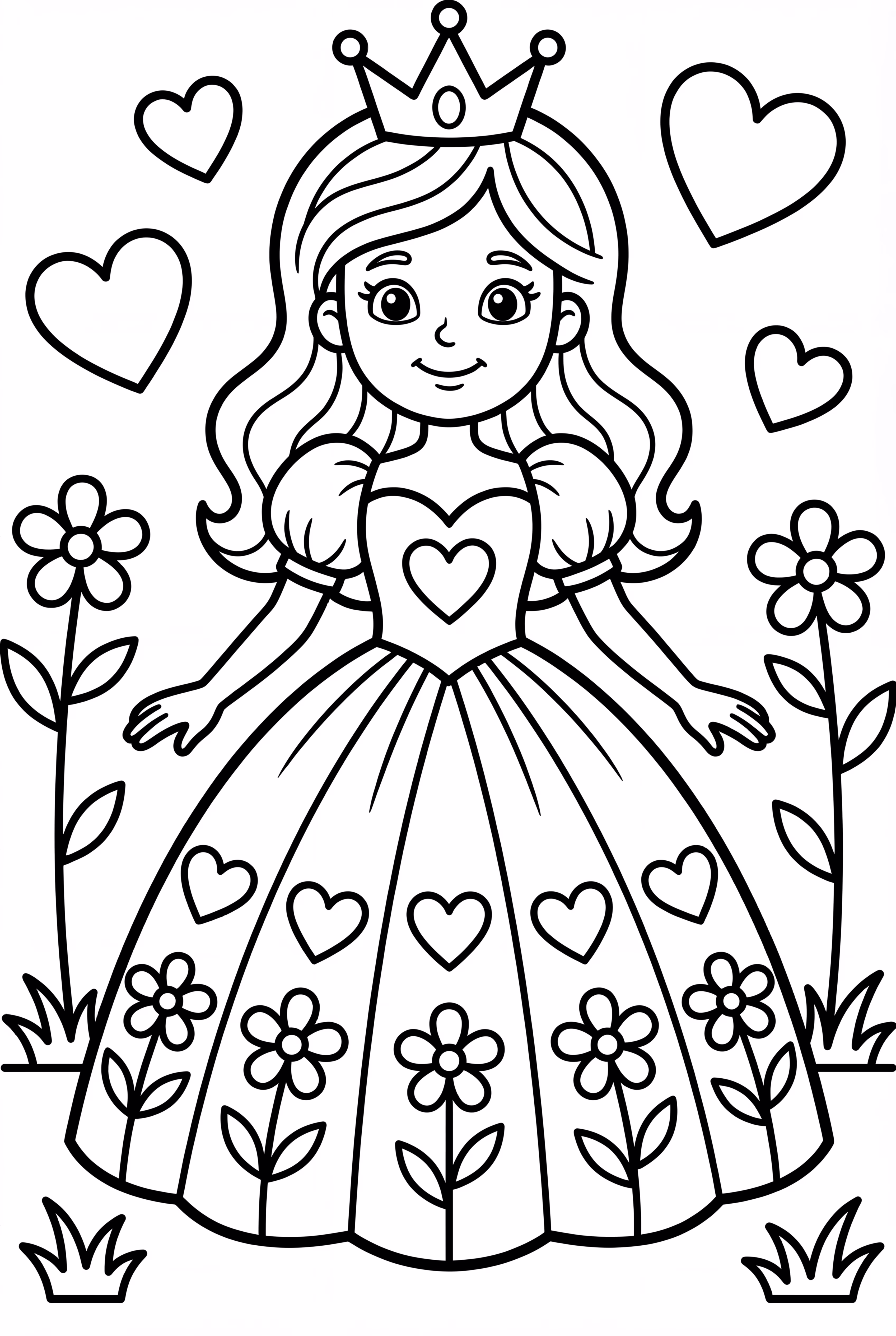 A Princess Gown With Hearts and Flowers