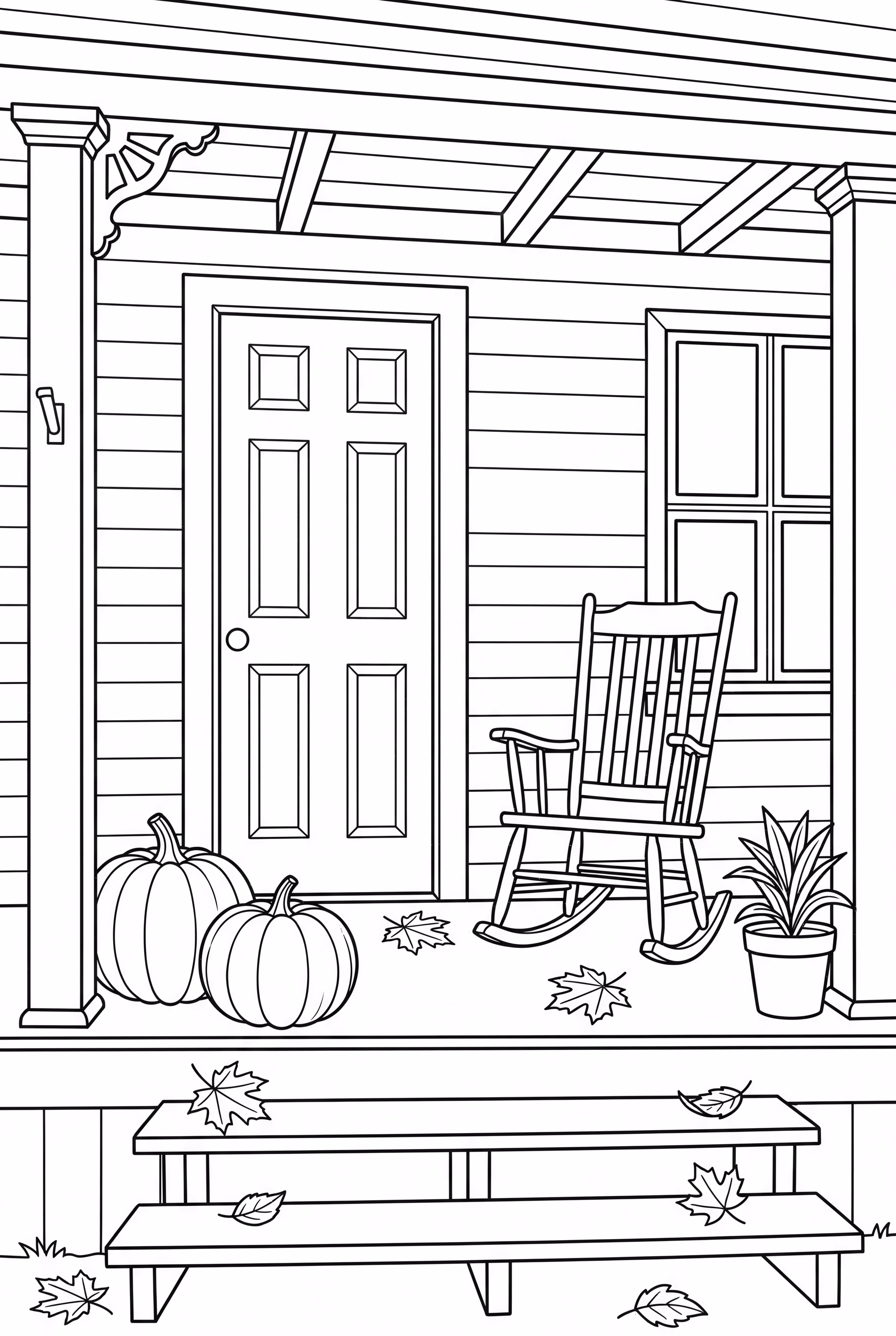 Un tranquilo porche otoñal